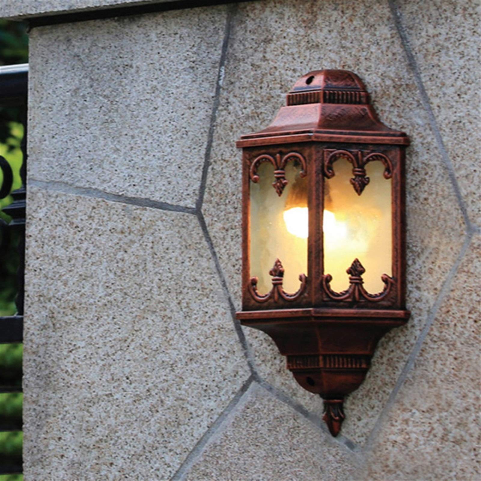 Aluminiowa lampa ścienna, wodoodporna pojedyncza głowica LED, E27, szklany klosz, wewnętrzne wewnętrzne oświetlenie wewnętrzne dekoracyjne do świateł ogrodowych, sypialni, lampka nocna, salon