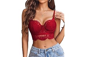 Sultry Red Lace Bralette: Captivating Your Night with Alluring Charm