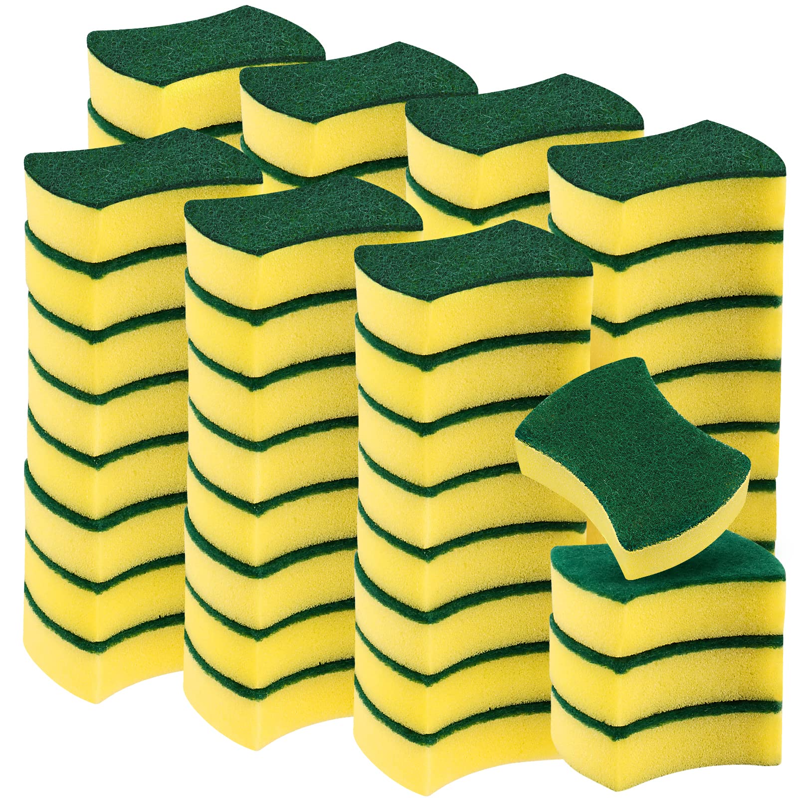 Sponsored Ad – JEUIHAU 60 Pack 10x8x3cm Scrub Sponges, Dual-Sided Non Scratch Dish Sponges for Kitchen Household Cleaning