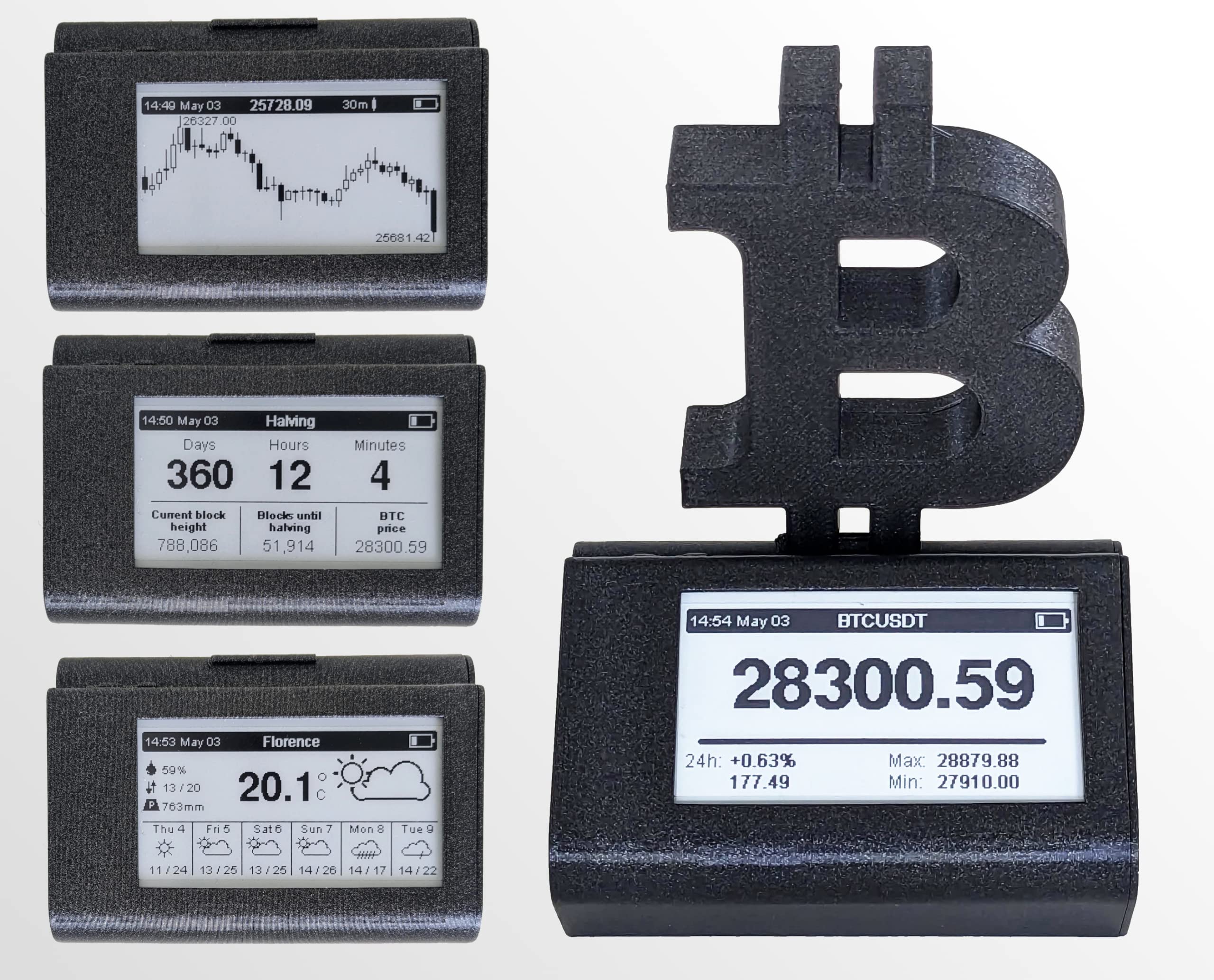 Bitcoin Coin Crypto Bitcoin Candlestick Price Display V3 - Desktop Crypto  Tracker With LCD Screen Real-time Cryptocurrency Monitor