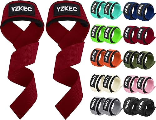 Miniatura 1 de YZKEC Correas de muñeca de algodón de 24 pulgadas con acolchado de neopreno acolchado para soporte y protección de muñeca, levantamiento de pesas,