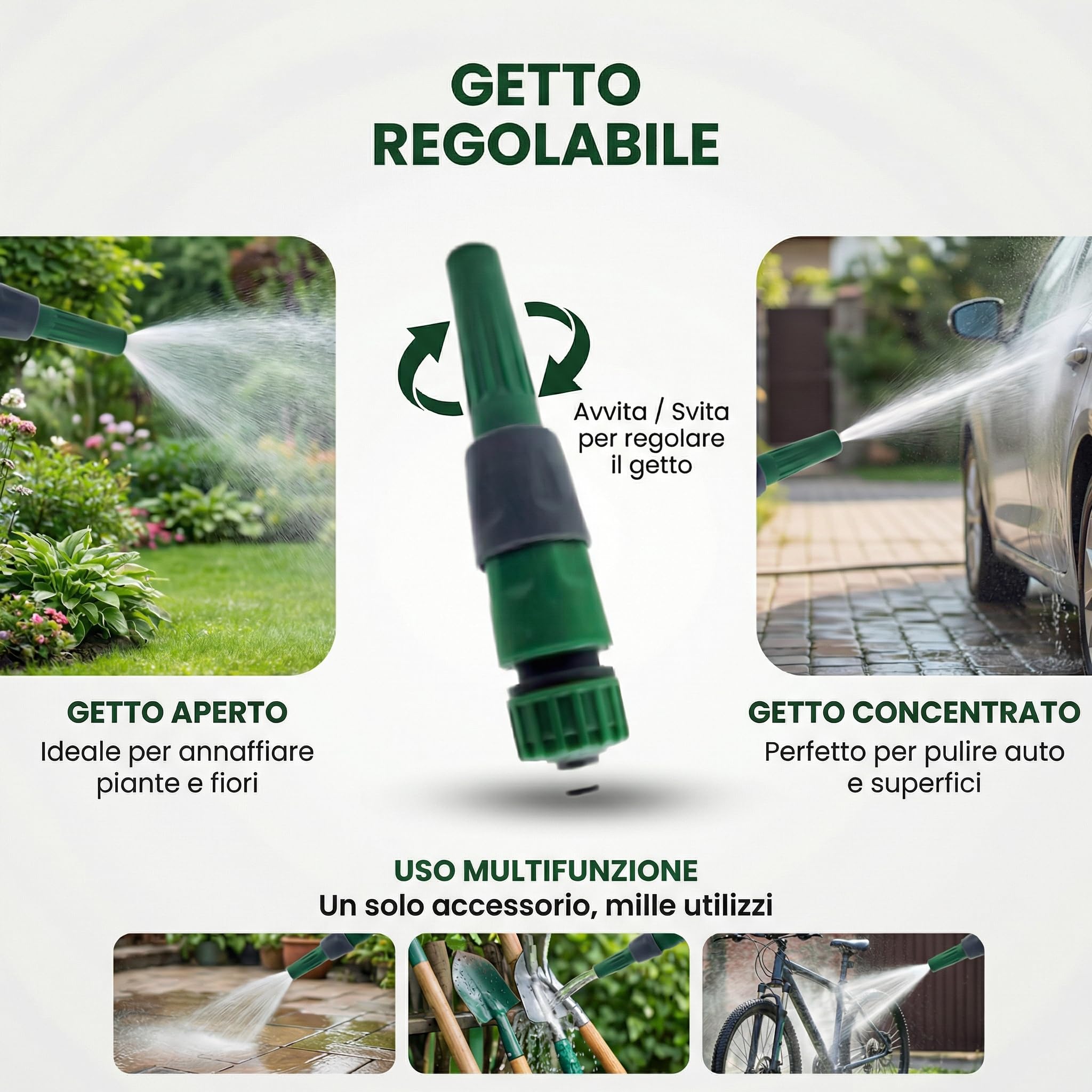MAKA Kit Tubo Acqua Giardino 5/8 Pollice 50 Metri 3 Strati 12.5mm con Accessori Innesto Rapido Pressione 20 Bar Flessibile Retinato Resiste Caldo Gelo UV Riciclabile (5/8" 50 metri)