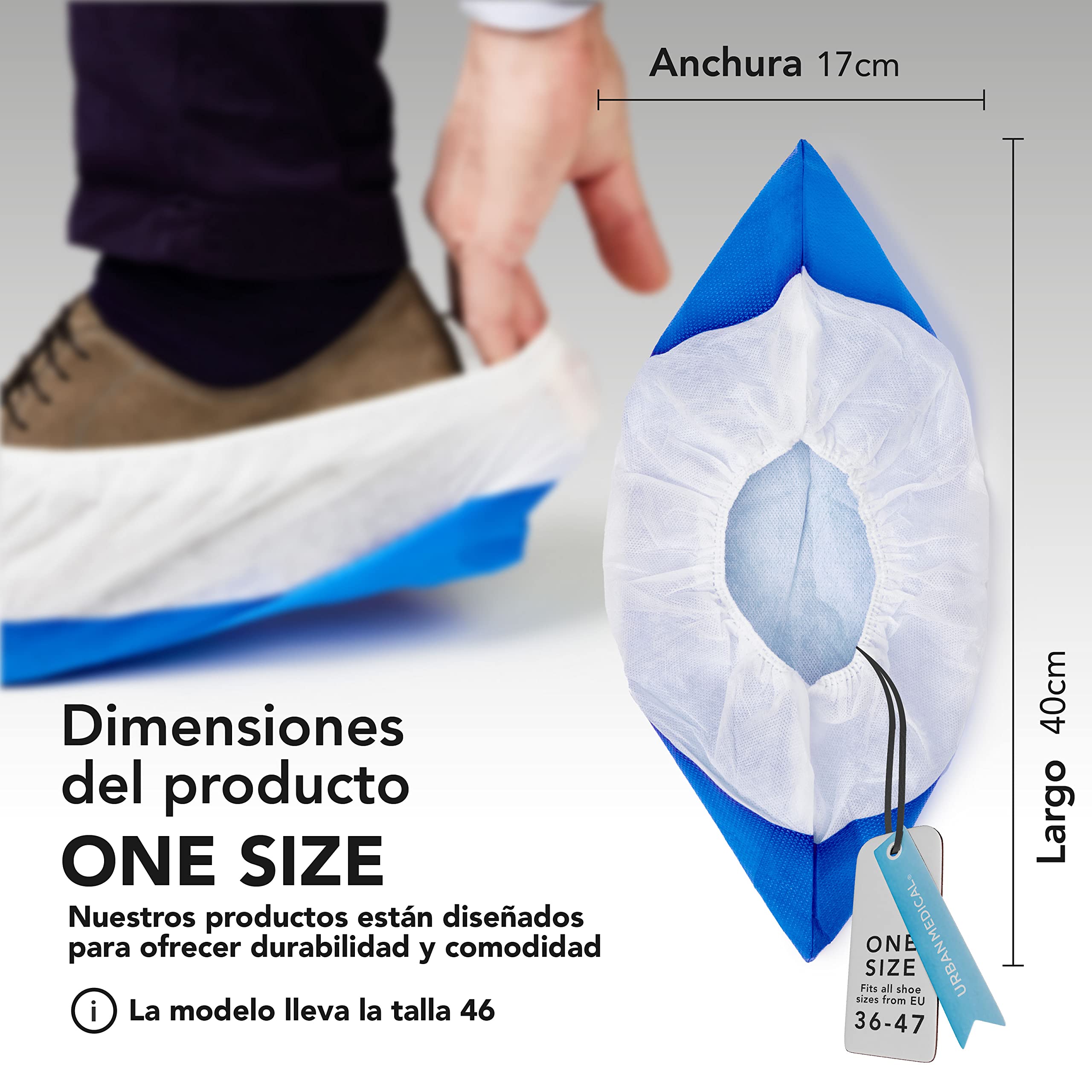 100x Cubre Zapatos Desechables/Reutilizables extrafuertes de 12g cada uno-suela antideslizante-LONG LIFE-Impermeables y resistentes-Cubrezapatos para interiores y exteriores-TALLA ÚNICA