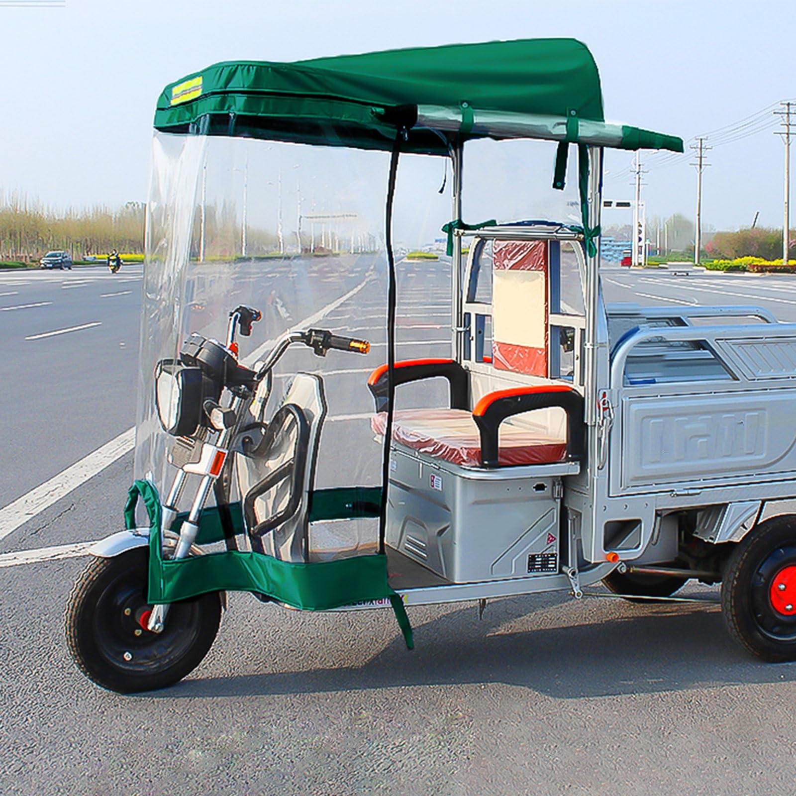 Trike Copertura per Moto con Cerniera per Antenna – Universale di Grandi Dimensioni Protezione per Tricicli e Tricicli Elettrici Adulti