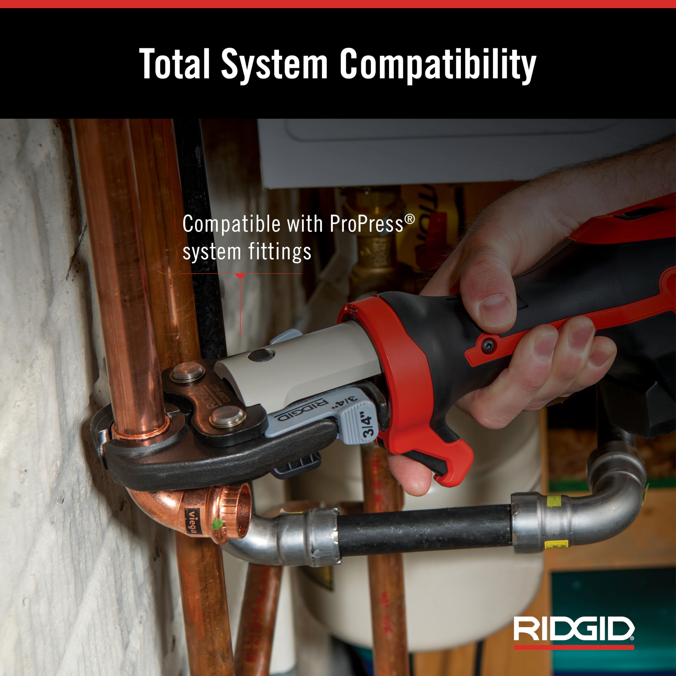 配管接続用パーツ 45個セット 1/4in & 1/2in RIDGID 27423 V1 Kit for Standard Press Tools with 1/2