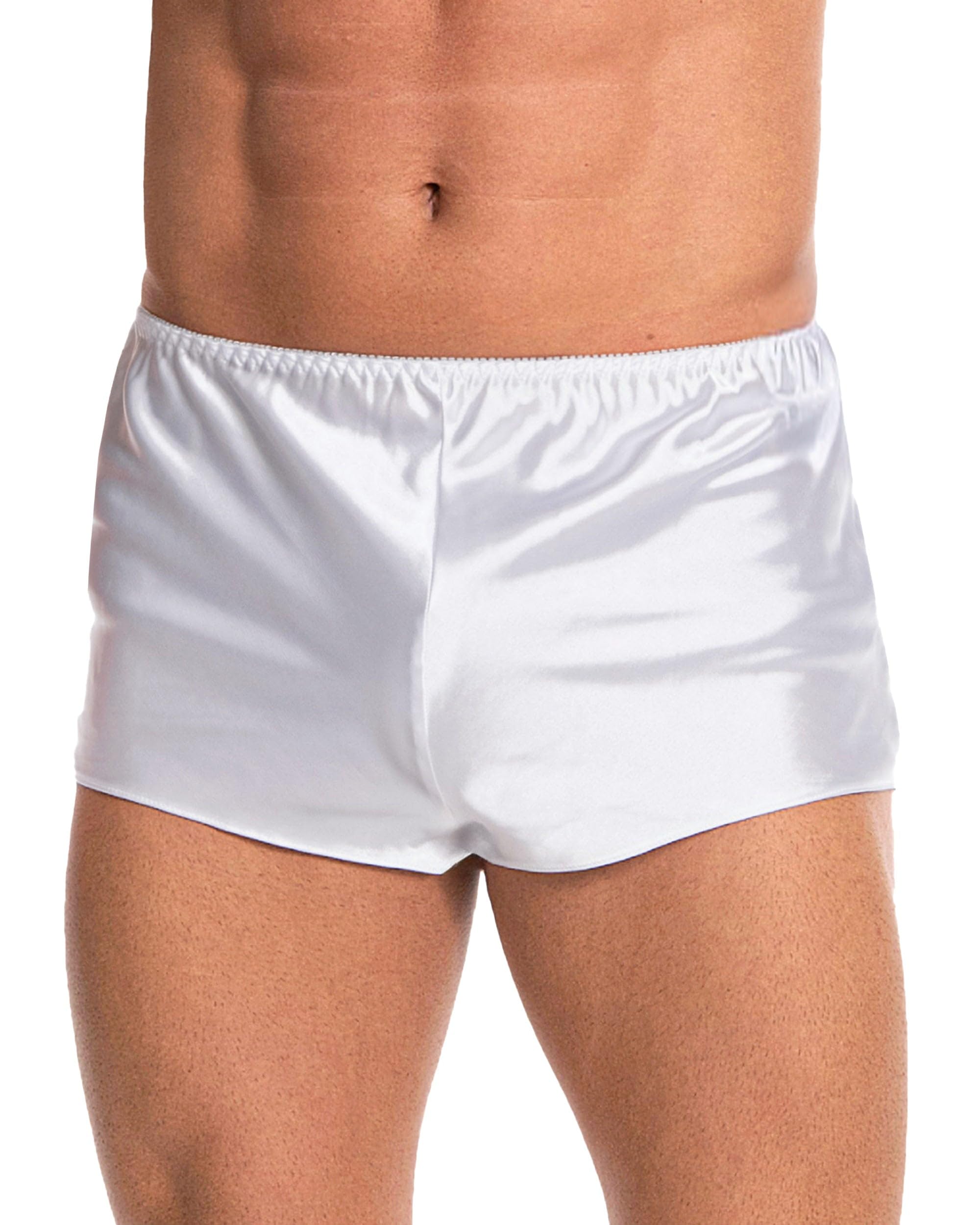– Men’s Silky Satin Shorts - Underwear & Sleepwear, Elastic Waist, All‑Day Comfort