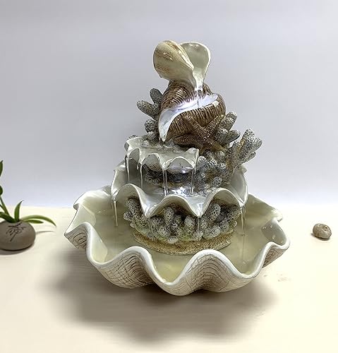 Miniatura 7 de Fuente de carcasa de arrecife de coral de 10.5 pulgadas de alto para interiores con luces LED y bomba de motor ajustable (cable de alimentación