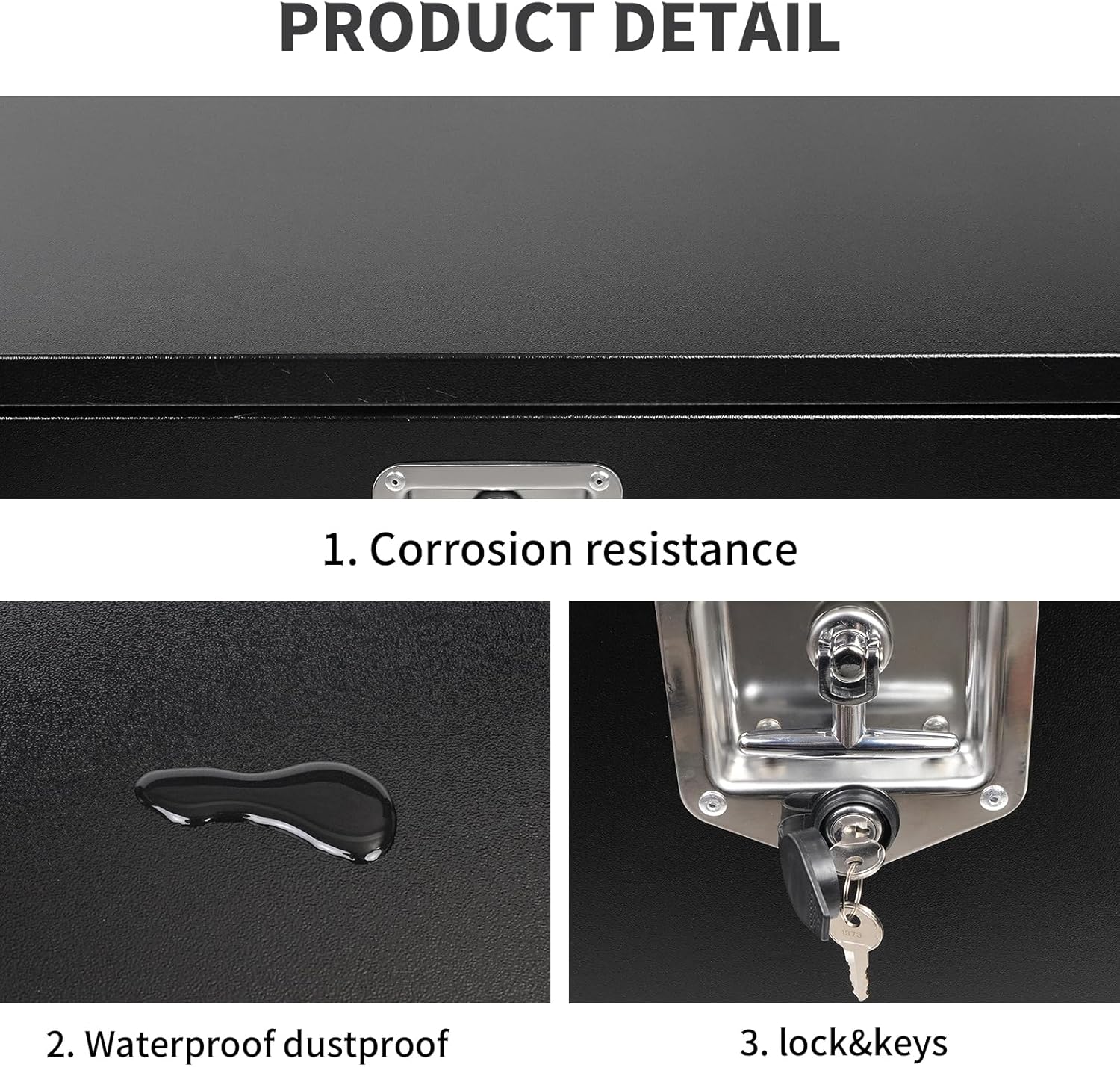 30 Inch Black Steel Truck Tool Box with T-Handle Latch Flatbed Tool Box Storage Box for Trailer Heavy Duty Truck Bed Storage Organizer Chest (18"x 18" x 30”)