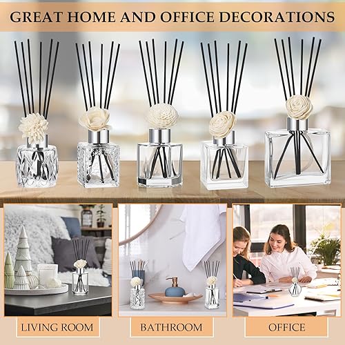 Miniatura 4 de Juego de 10 botellas difusoras de varillas vacías Difusor de varillas de flores, difusor de vidrio, frascos difusores de flores, difusor de flores,