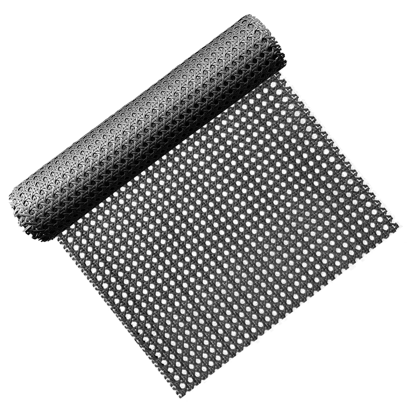 Allinkit Black Rattan Webbing Roll, 16 X 9.9Ft Woven Open Rattan Mesh Pe Cane Webbing For Diy Home Decor Projects, Synthetic Rattan For Furniture, Chair, Cabinet, Ceiling, Bed, Door