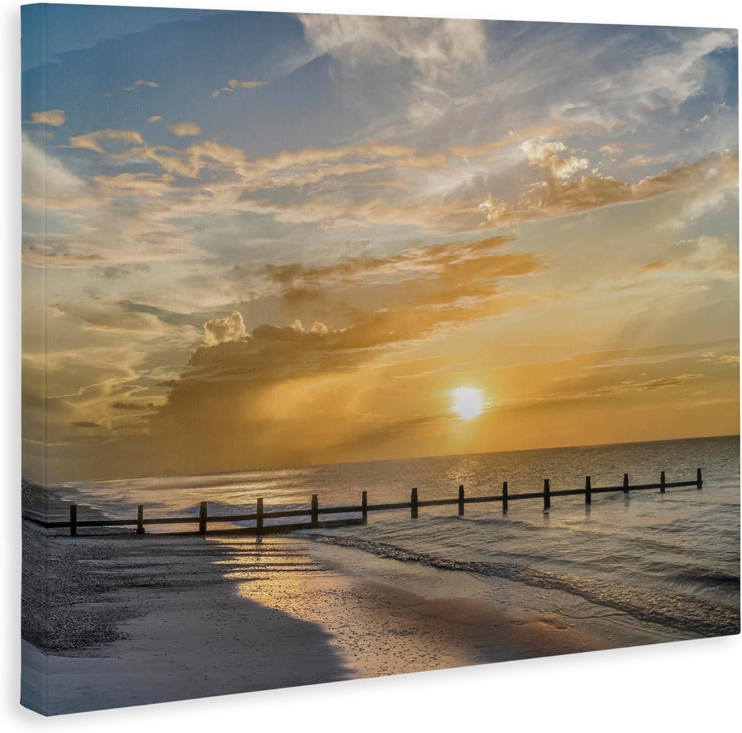 Stupell Industries Sunset Pier Photograph Canvas Wall Art, design by Mike Calascibetta, 16 x 20