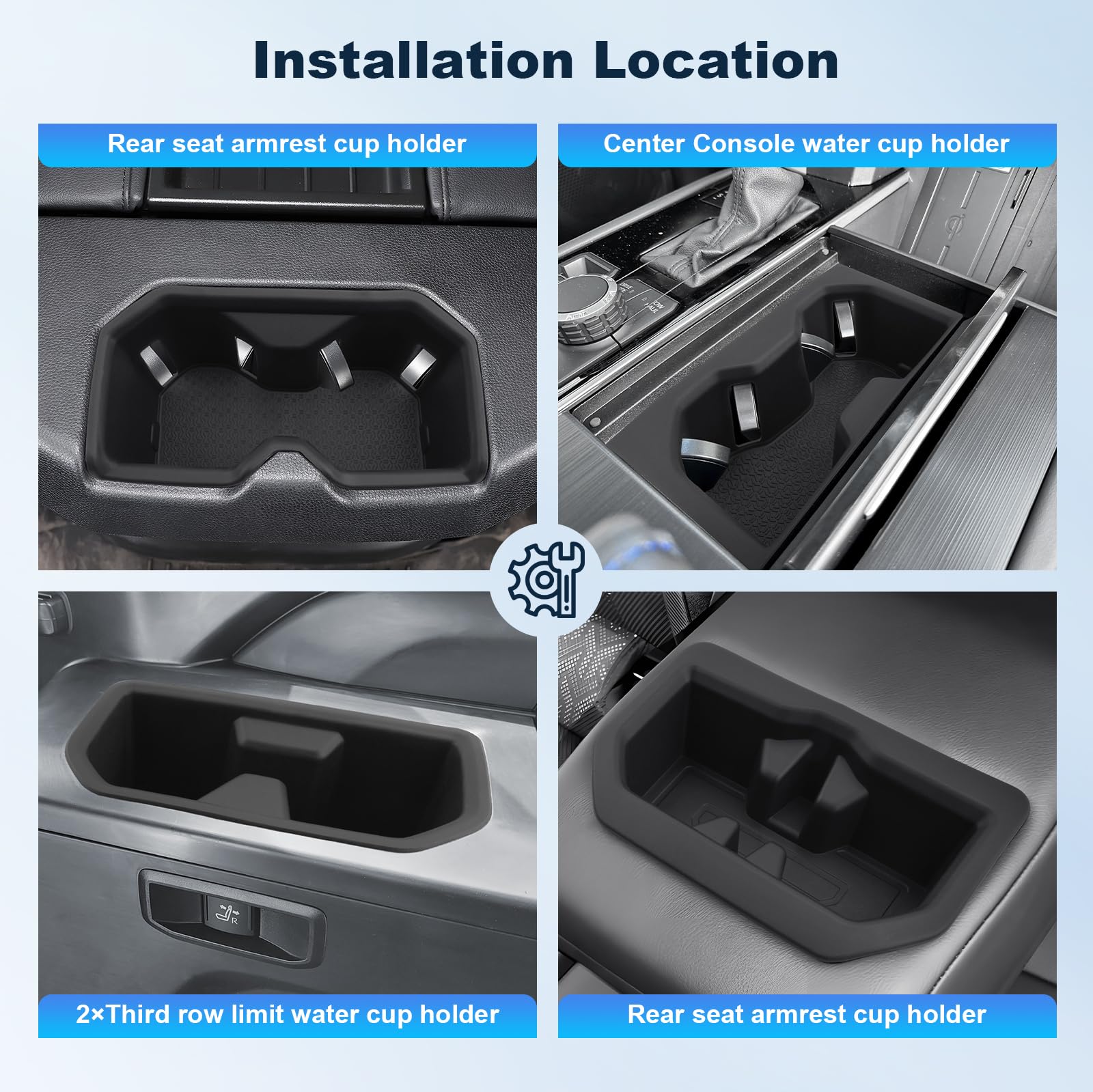 5PCS) Cup Holder Insert for 2023-2025 Toyota Sequoia Accessories