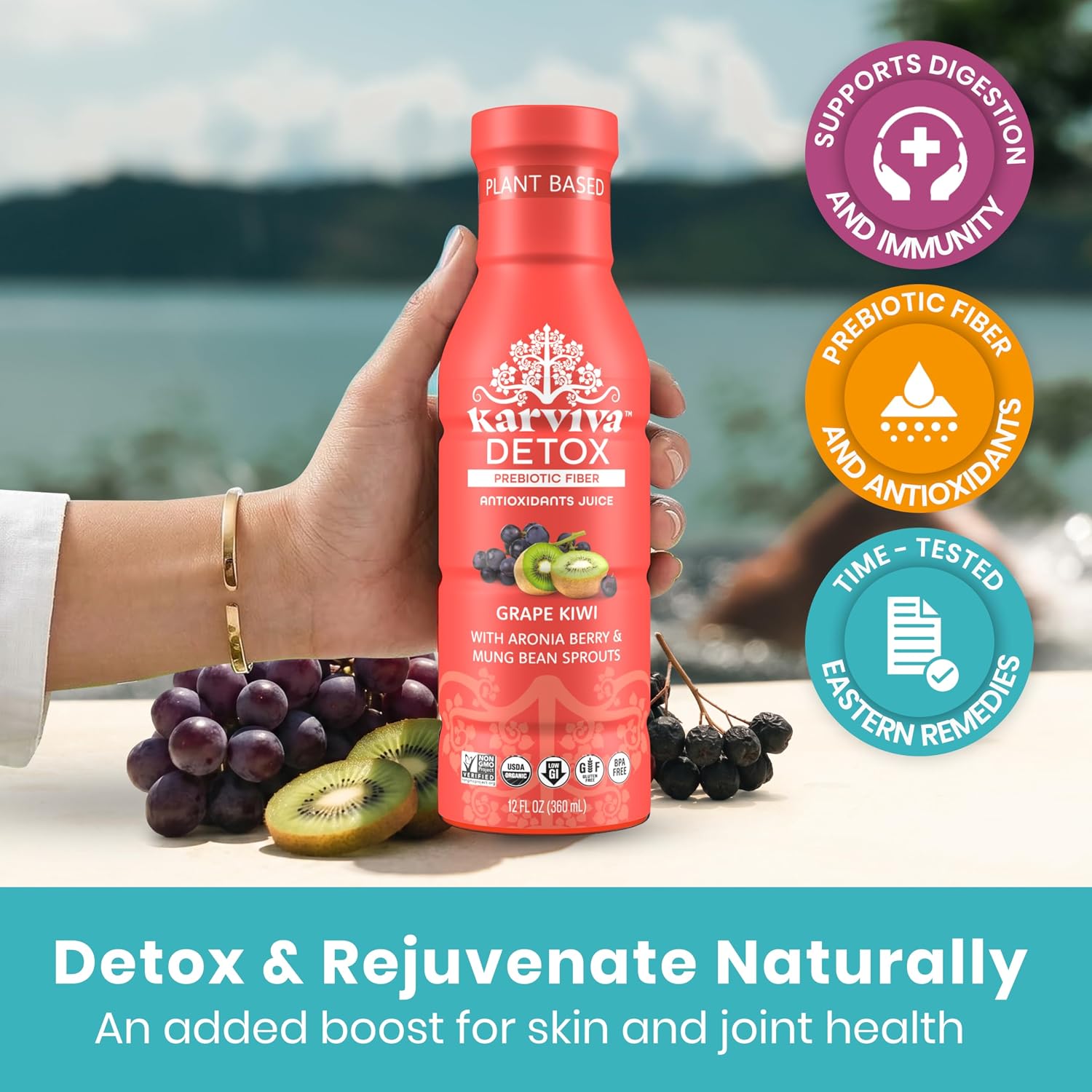 Karviva Organic Juice Cleanse Variety Pack, 3 Day Reset, 18 Bottles