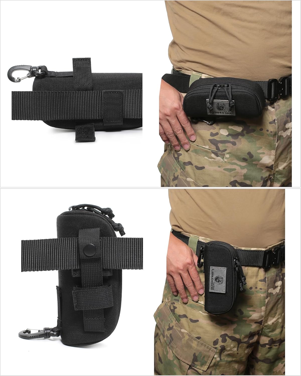 Tactical Molle Glasses Pouch Eyeglasses Hard Case Shockproof Sunglasses Carrying Case with Cleaning Cloth - Image 5