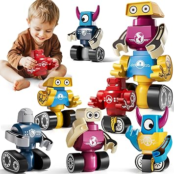 Magnets Robot Building Toys - 36 PCS Monsters Stacking Blocks Set with Box | KIZONLY Magnet Robots Stacking Creative Learning Christmas Birthday Gifts Toys for Kids 2 3 4 5 6 7 8 9 Year Olds Boys Girls