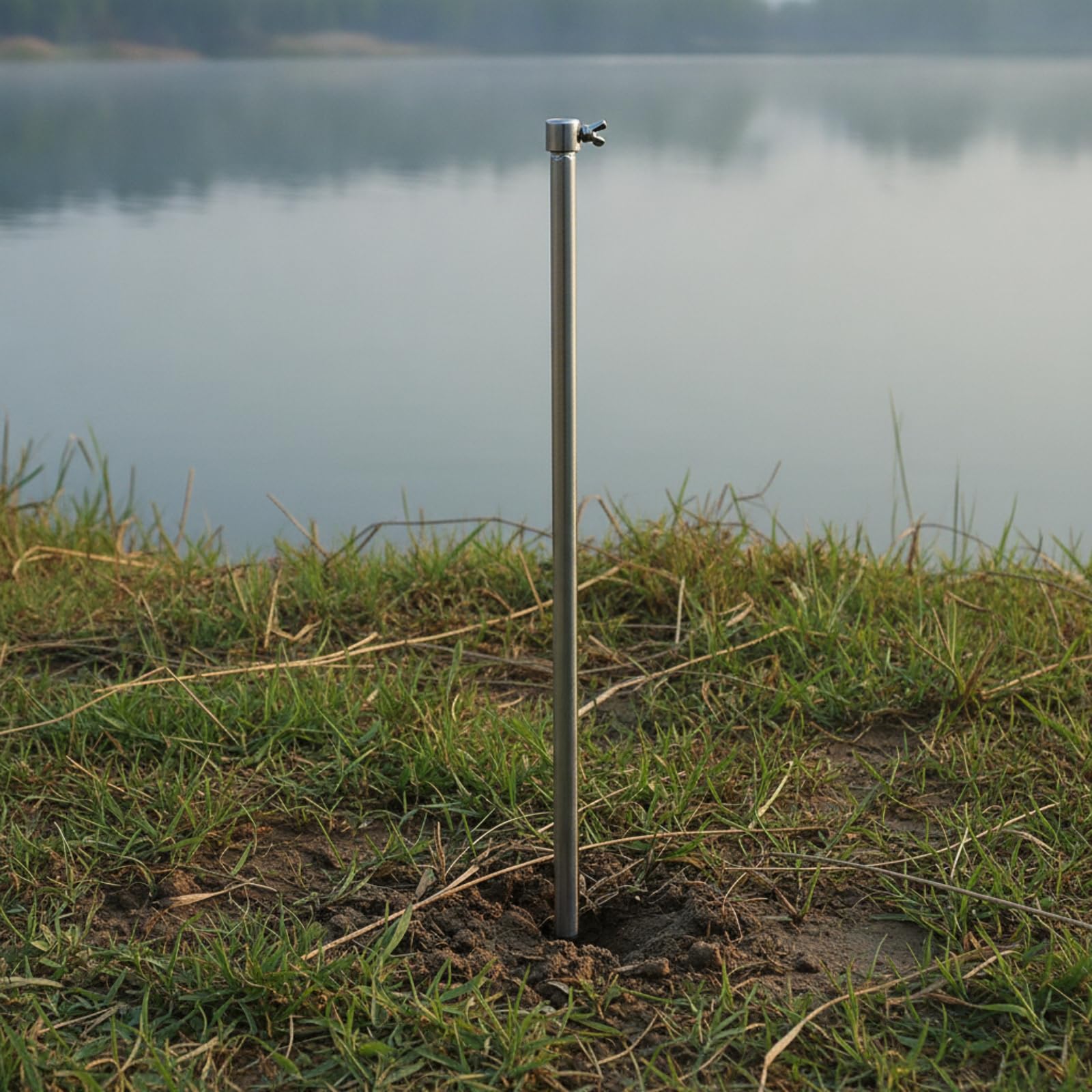 Support de Canne à Pêche Piquet Porte-cannes Support Ancrage Tige Cylindrique à Planter avec Serrage Rapide et Stable Adapté Rivière Camping, 76 Cm