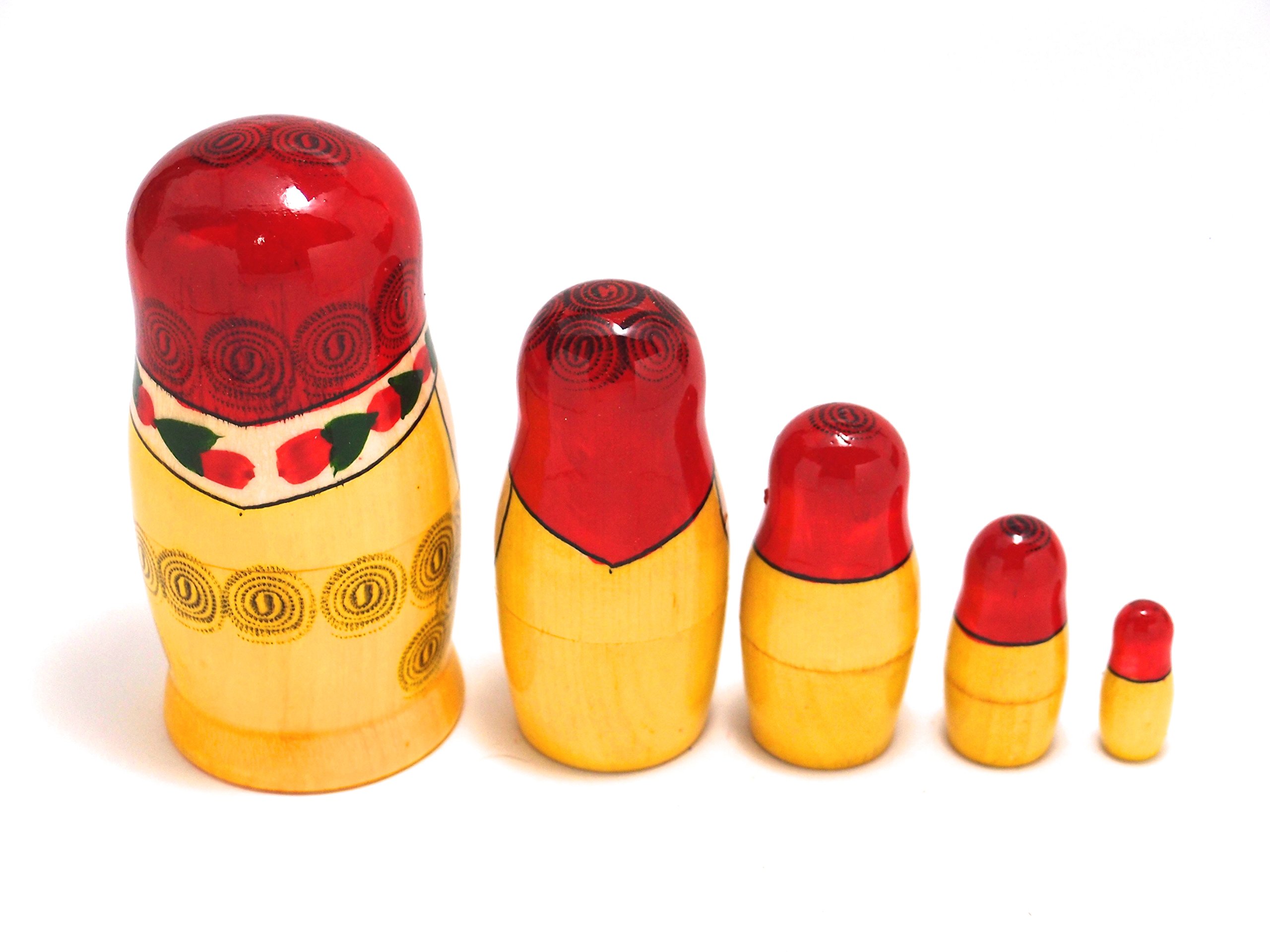 新品　ロシア製 マトリョーシカ 紺色頭巾　11cmサイズ　5体セット Amazon | セミョーノフ産 マトリョーシカ 5個組 伝統柄 (赤頭巾