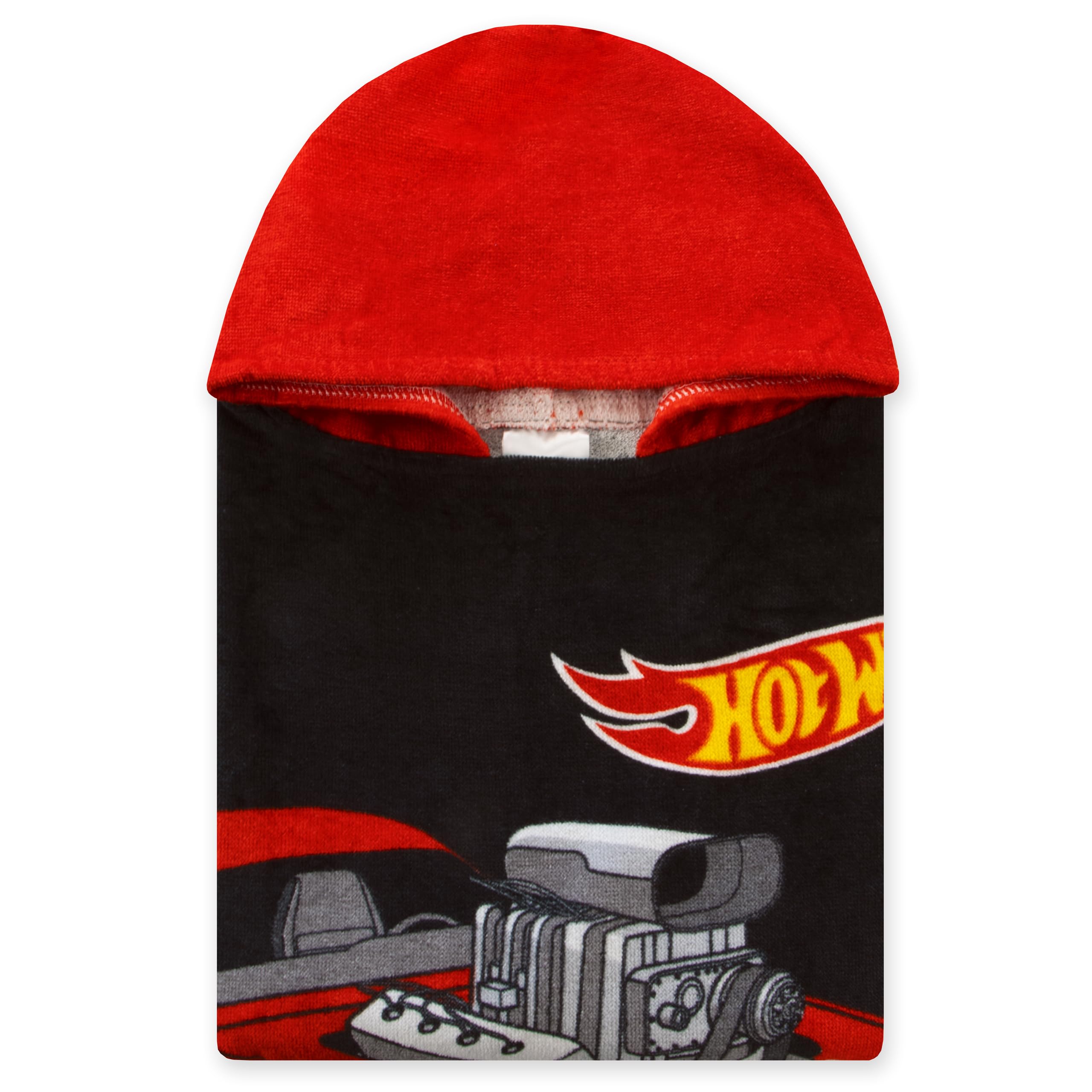 Hot Wheels Poncho Bambino, Accappatoio Bambino Macchina, Accappatoio Ragazzo, Taglia Unica, Nero
