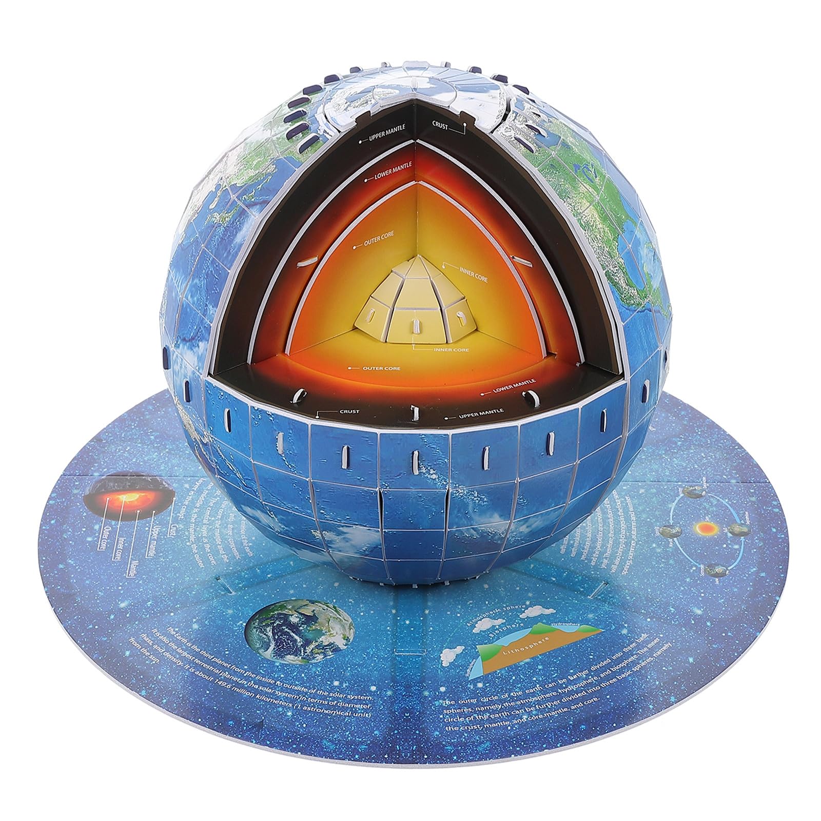 DECHOUS Puzzle Struttura Terra in Rilievo, Kit Fai da Te in Carta, Puzzle Globo per Ragazzo Ragazza e Ragazzi, Decorazione Camera