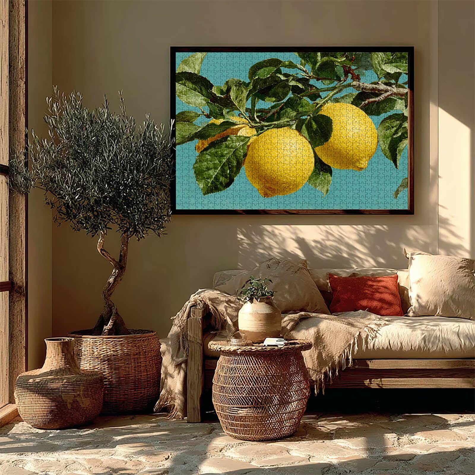 Puzzle Arte con Scatola Pianta, Giallo Puzzle Legno 5000 Pezzi Adulti 156x105cm, Attività di Intrattenimento ad Alta Difficoltà, DIY Classici Gioco, Jigsaw Per Tutta La Famiglia, Estate Regalo, P-6403