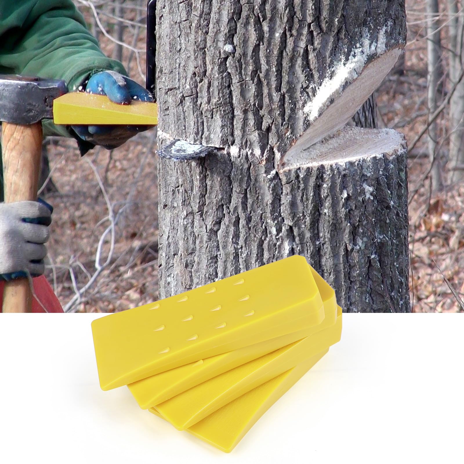 4 stuks kunststof 15,24 cm bosbouwwiggen, boomwiggen, kunststof, bosbouwwiggen, ABS, slagvast, koudebestendig, boomwiggen voor het snoeien van bomen, houten wiggen voor kettingzaag