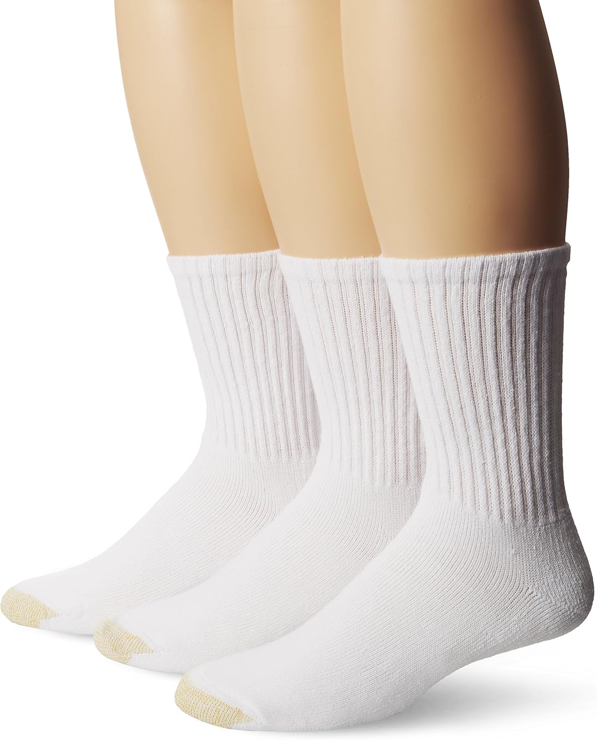 Gold Toe Men's Ultra Tech Short Crew, 3 Pack, White, Sock Size 1013/Shoe Size911