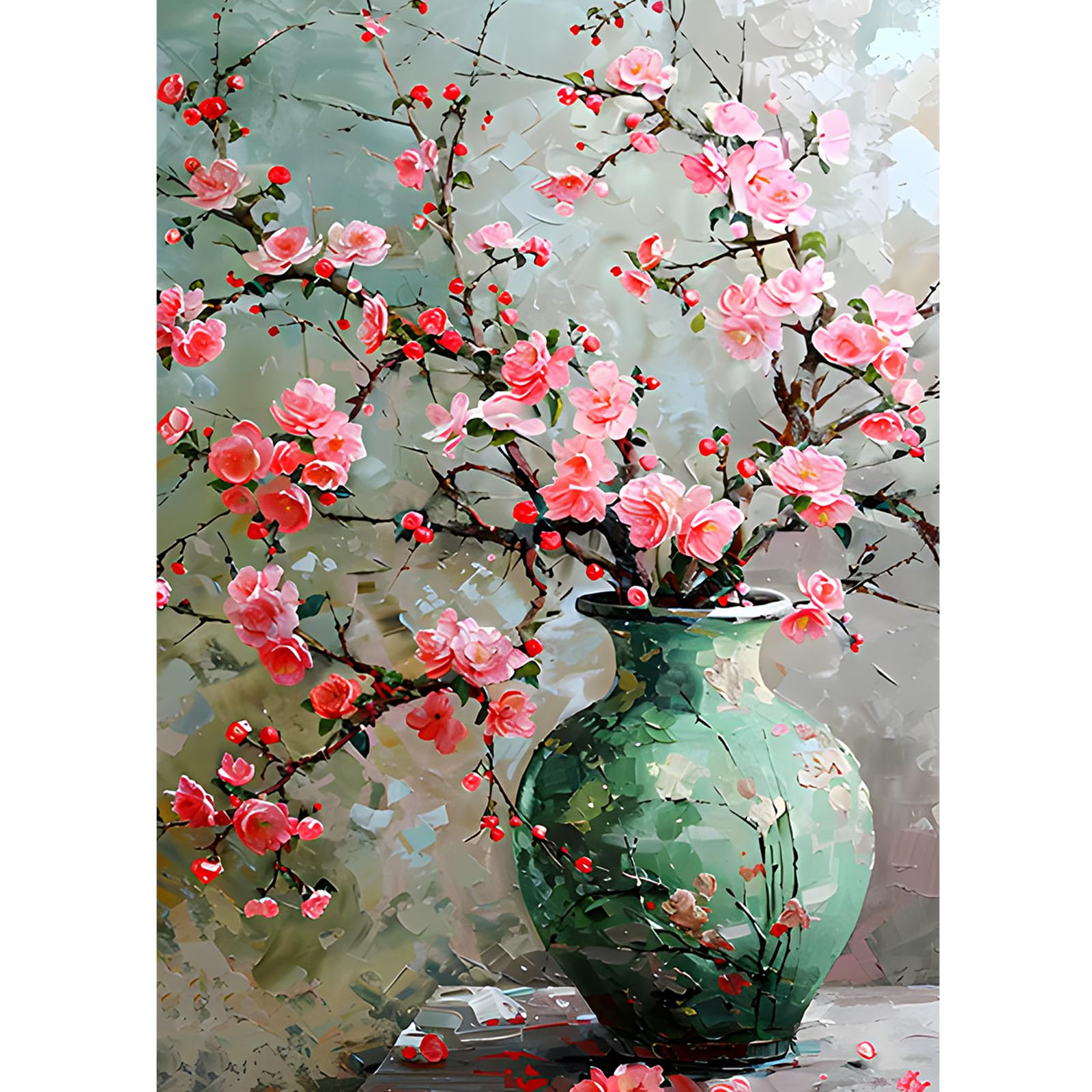 CEOVR Diamond Painting Kits Adults,Plum Blossom Diamond Art Kits Adults,30x40cm,Flowers in Vase,5D DIY Gem Art Craft Set for Leisure Time โ image 1