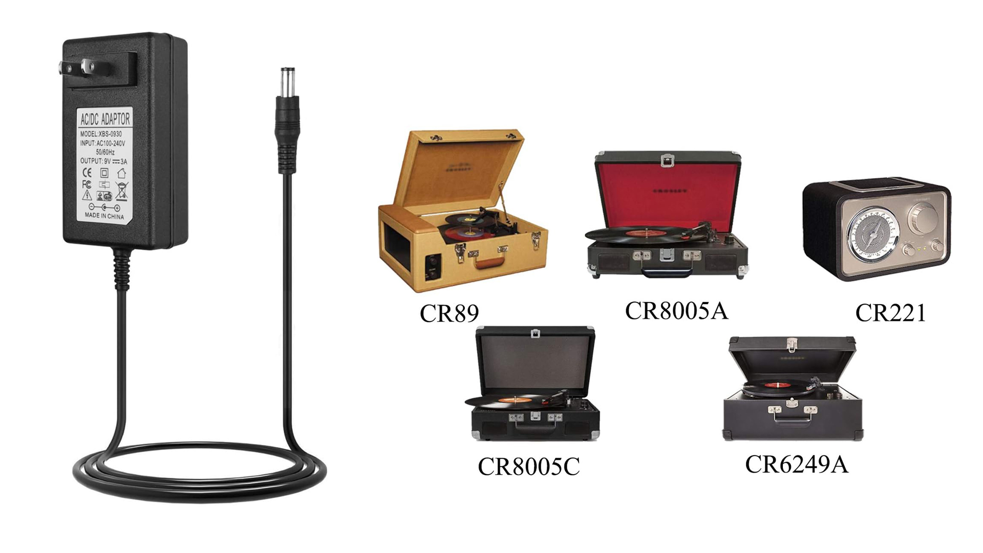 Amazon.com: AC Adapter DC 9V Record Player Power Cord for Crosley