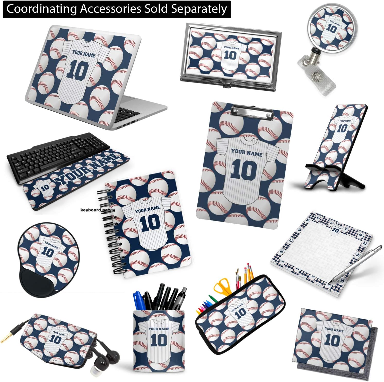 Personalized Baseball Jersey Sticky Note Cube