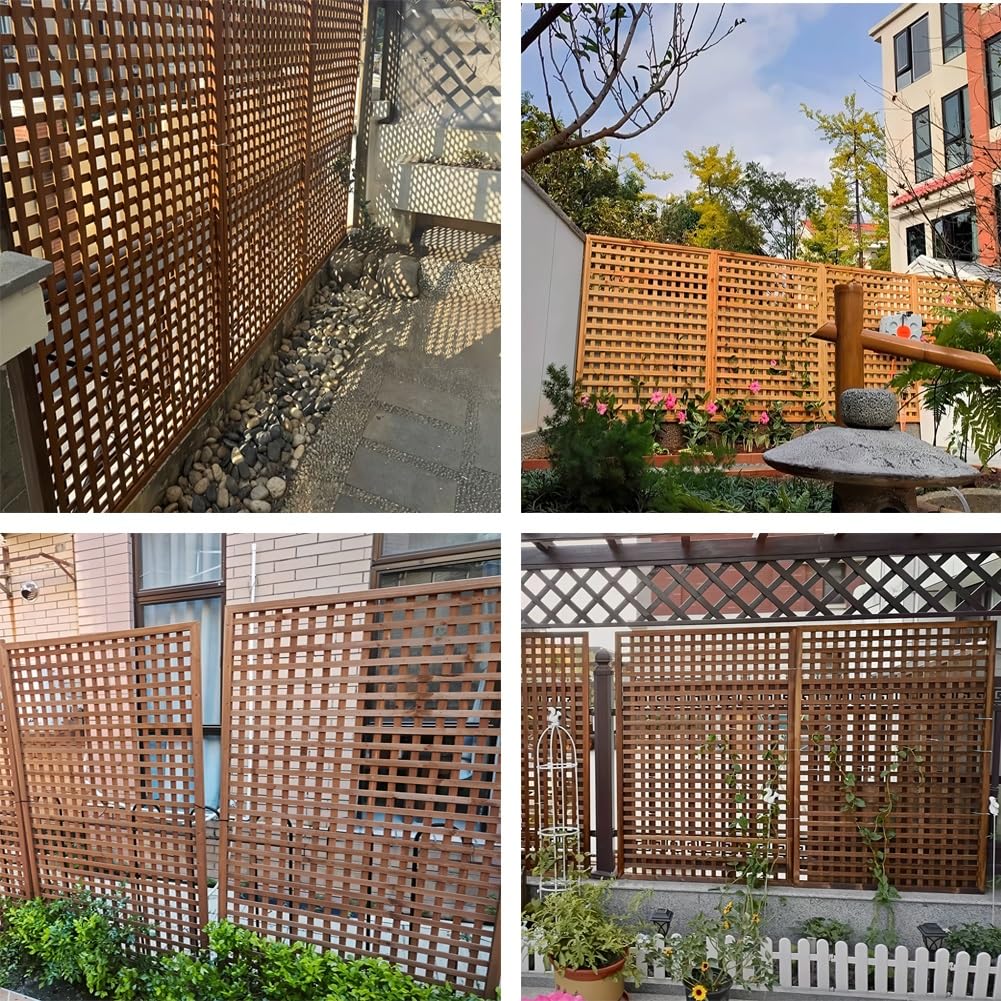Vallas Decorativas Y Paneles De Celosía Para Exteriores, Valla Divisoria De Madera Para Jardín, Celosía De Jardín Resistente A La Intemperie, Biombo De Privacidad Independiente(marrón,30x180cm)