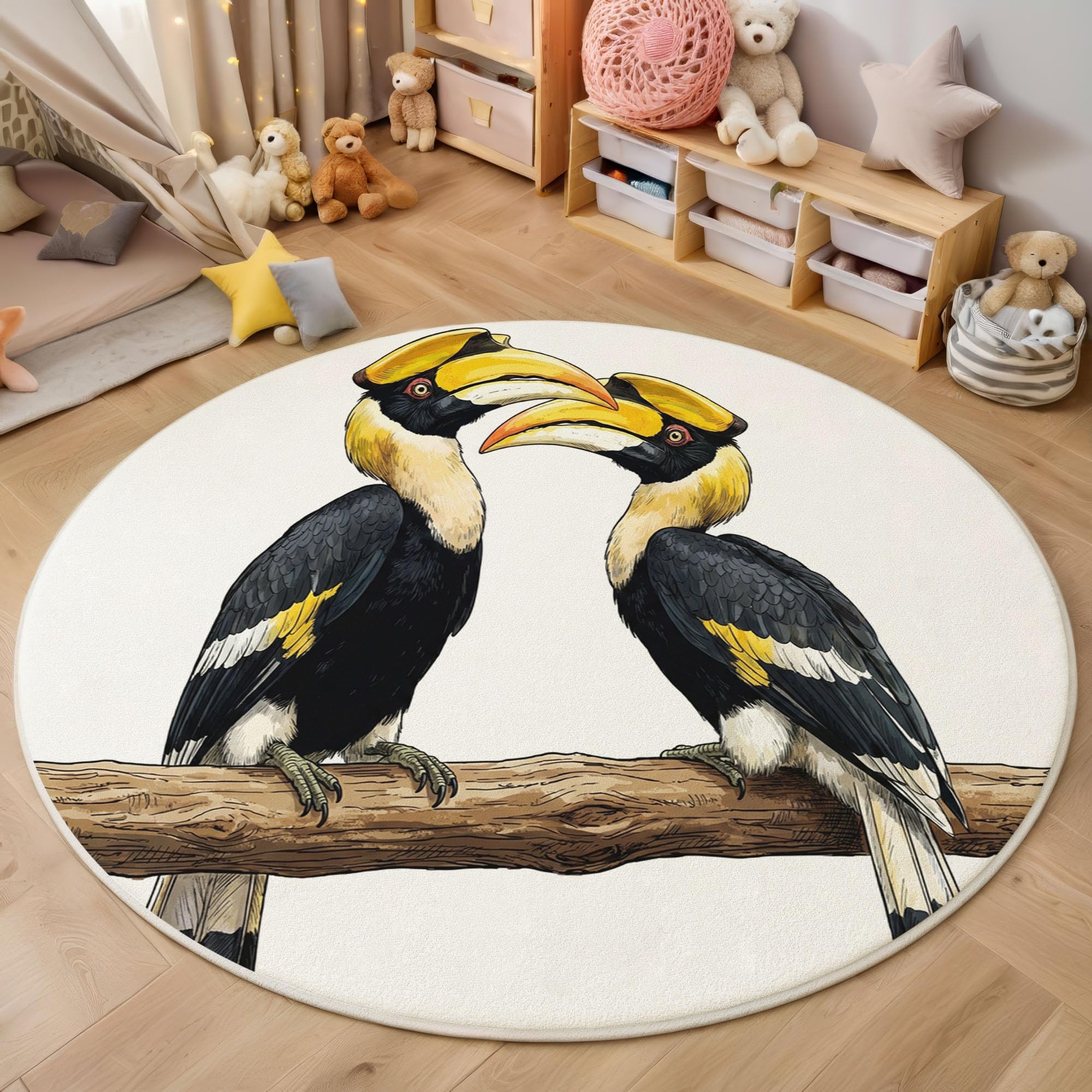 Tapis Aquarelle Vintage Animal Rond 180cm