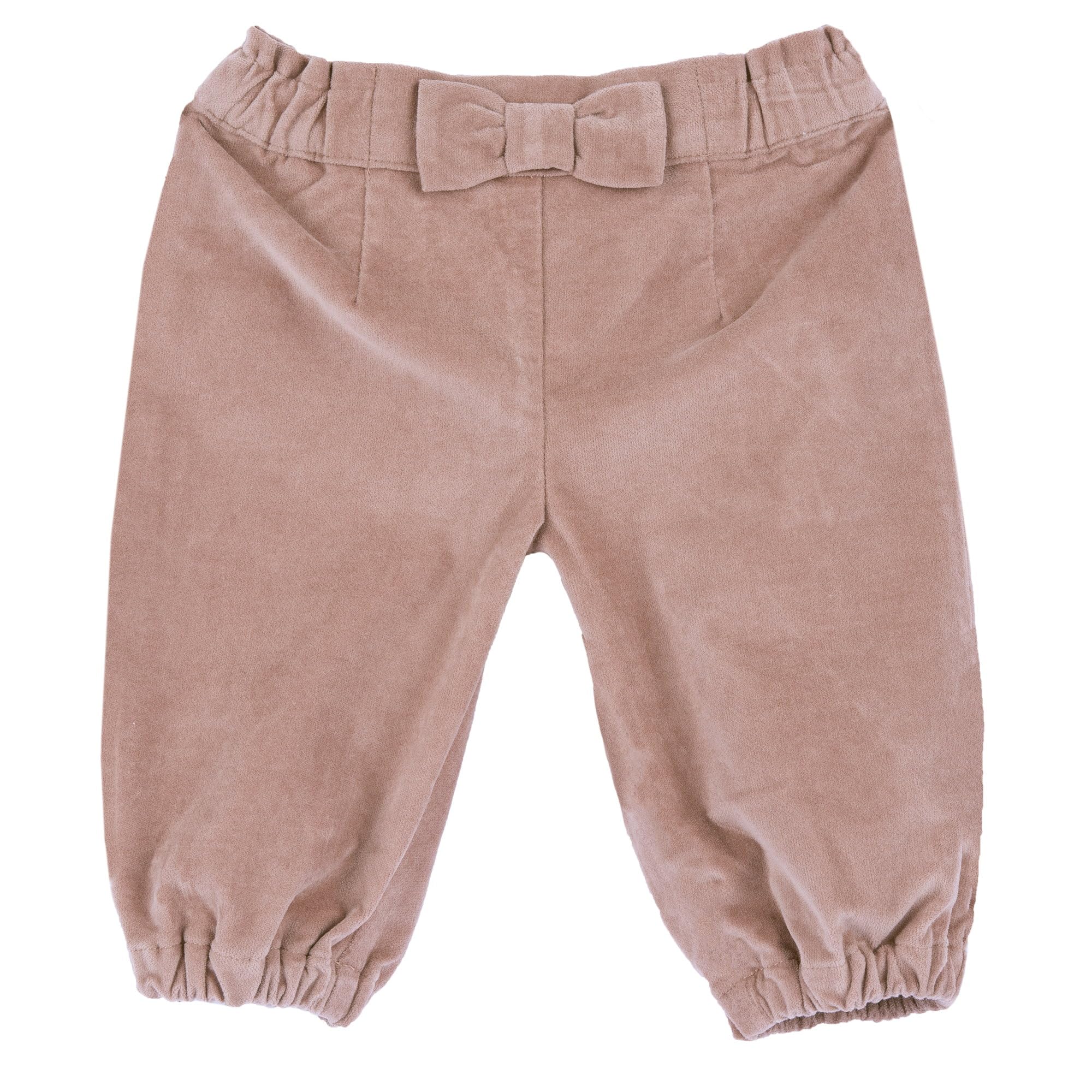Chicco, Babyhose aus Samt mit Schleife an der Taille, Altrosa