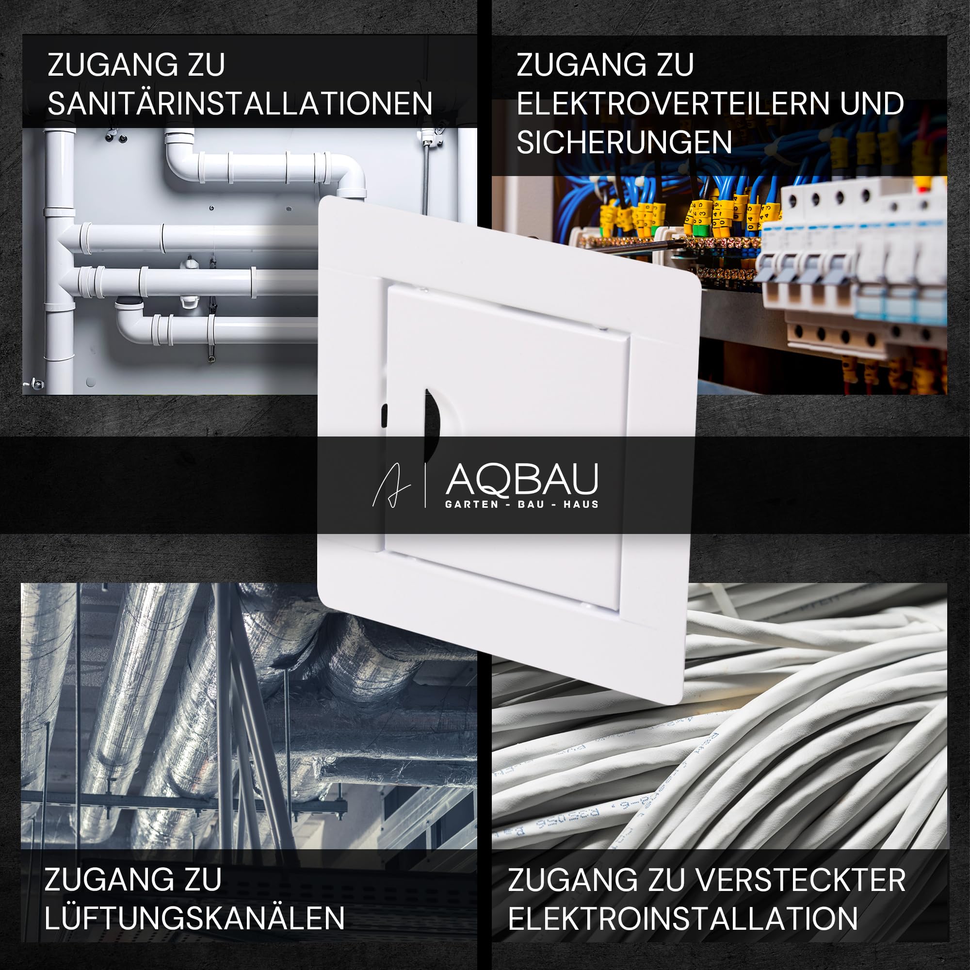 Trappe di Ispezione Bianca – Acciaio Robusto – Chiusura a Pressione (Push-to-Open) – Per Pareti e Soffitti in Cartongesso o Muratura – Accesso a Cavi, Tubi e Vani Tecnici (40 x 60 cm)