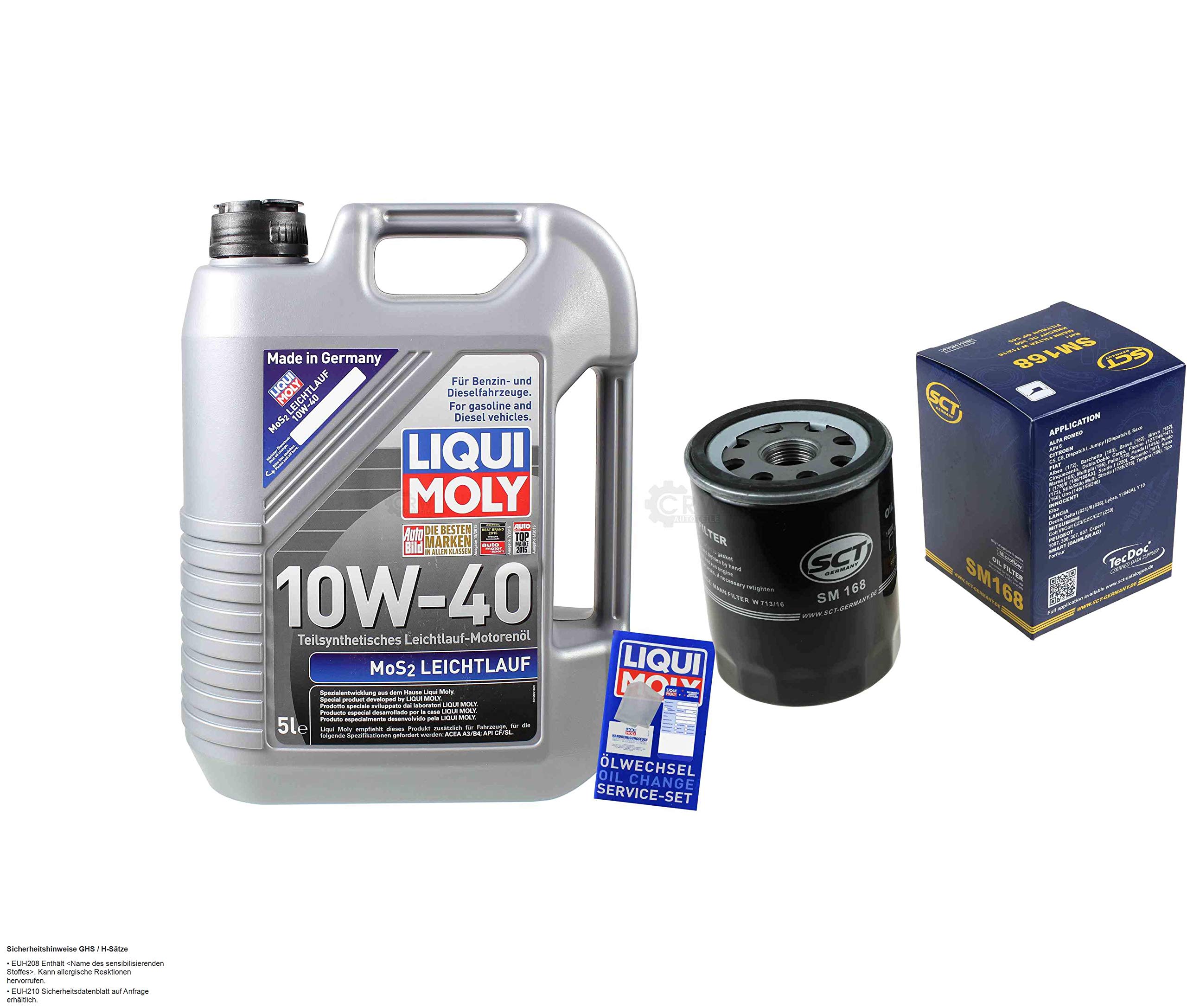 Set di filtri, 5 litri, olio motore MoS2, scorrevole, 10W-40 SCT Germany