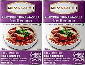 Mirza Sahab Chicken Tikka Masala | Authentic Indian Spice Blend | 100% Natural & Preservative-Free | Spicy & Aromatic | Perfect for Tikka & Grilled Chicken | 50 g | Pack of 2 |