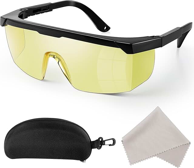 Geiserailie Professional UV Light Safety Glasses for UV Lamps, Adjustabl...