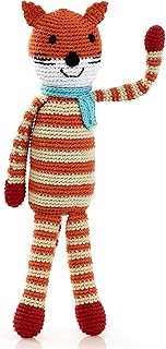 Pebble | Handmade Fox - Orange | Crochet | Fair Trade | Pretend | Imaginative Play | Woodlands | Rattle | Machine Washable