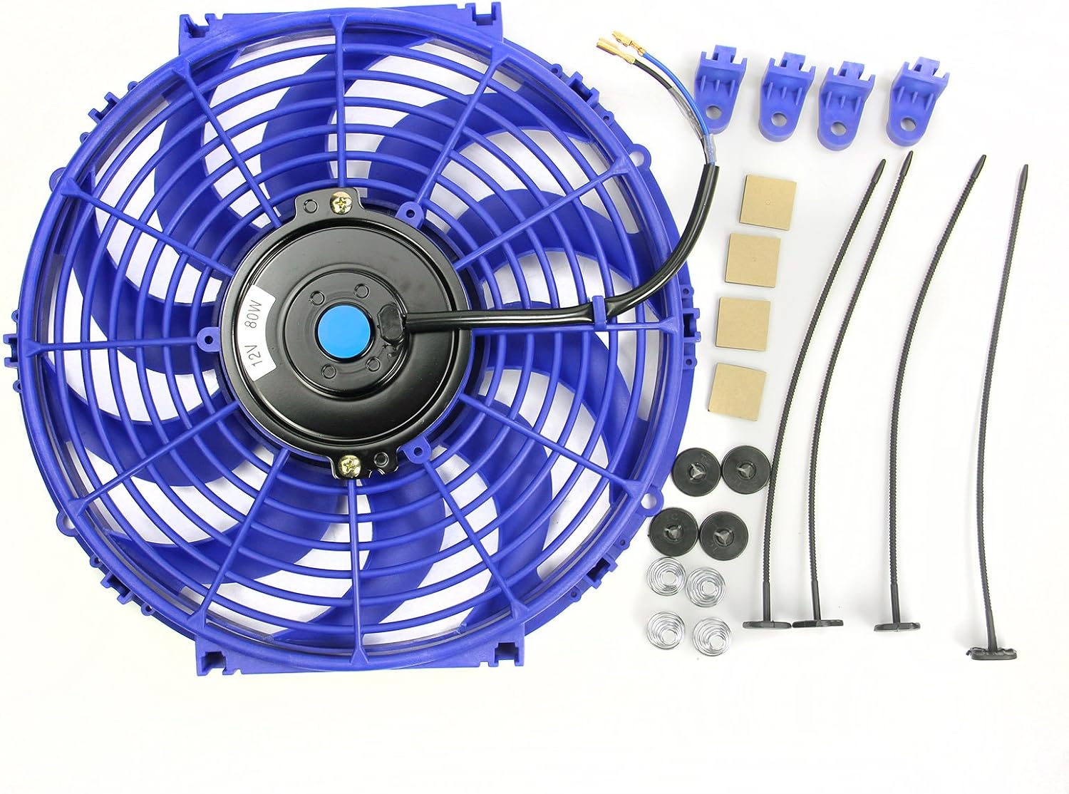 Supeedmotor 12 inch Push Pull Radiator Engine/Bay Cooling Fan + Fitting