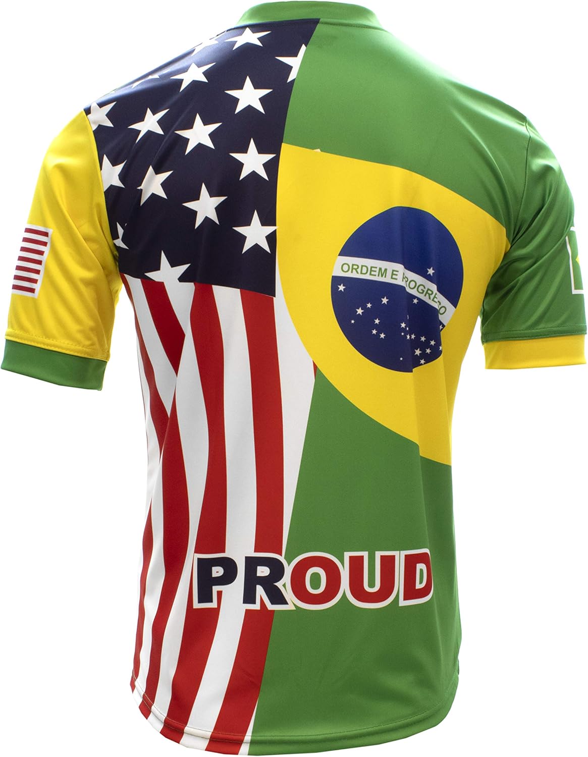 ARZA Sports Men’s Brazil–USA Dual Flag Fan Jersey – Green/Yellow Short Sleeve Sublimated Performance Shirt - Image 4