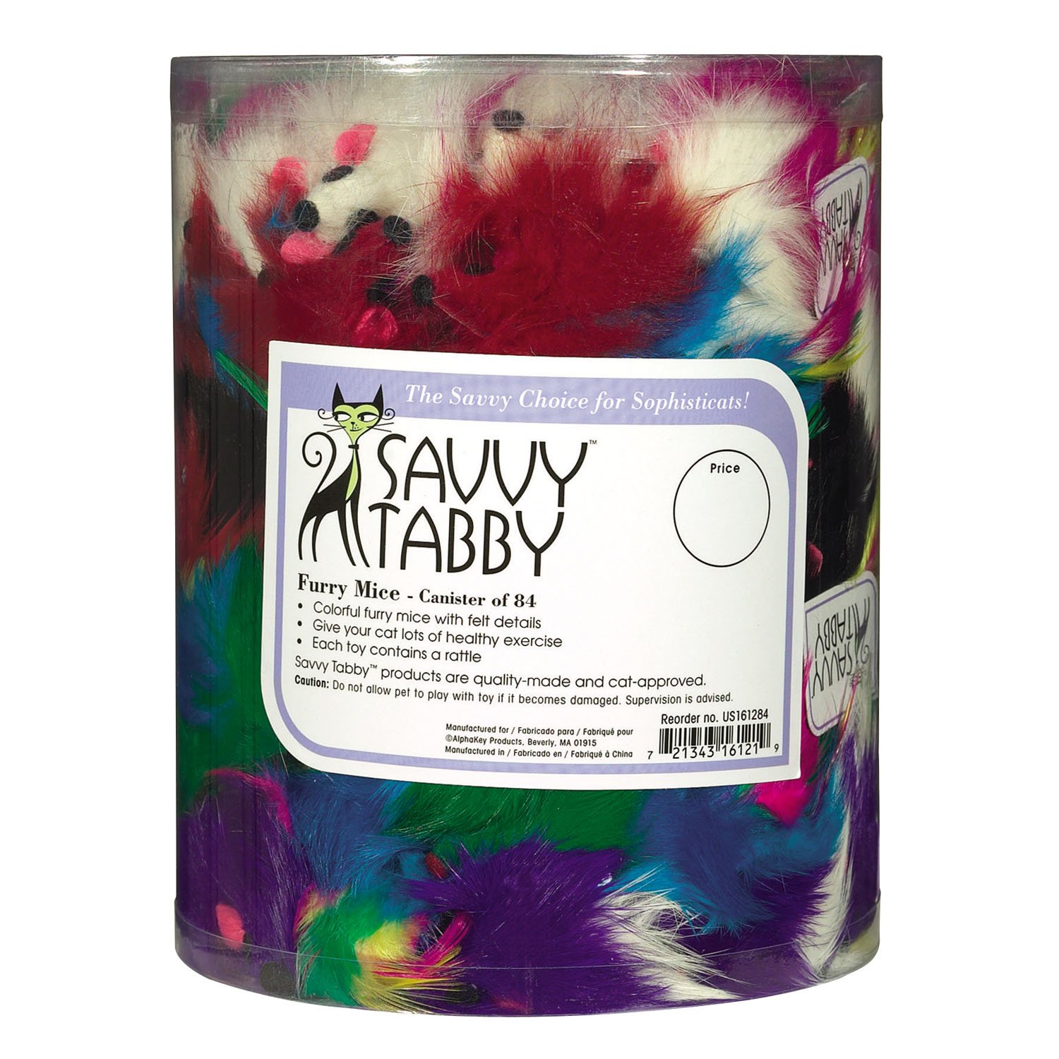 Savvy Tabby Furry Mice (84 Pieces)