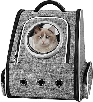 Amazon Co Jp Okiki 最新型 猫 犬 キャリー リュック ペットキャリー リュック バッグ カーテン付き 猫用 小型犬 小動物用 きゃりーバッグ リュック 大容量 宇宙船 折り畳み 2種類の窓付き 通気性 旅行 通院 防災 避難用最適 8kg ペット用品
