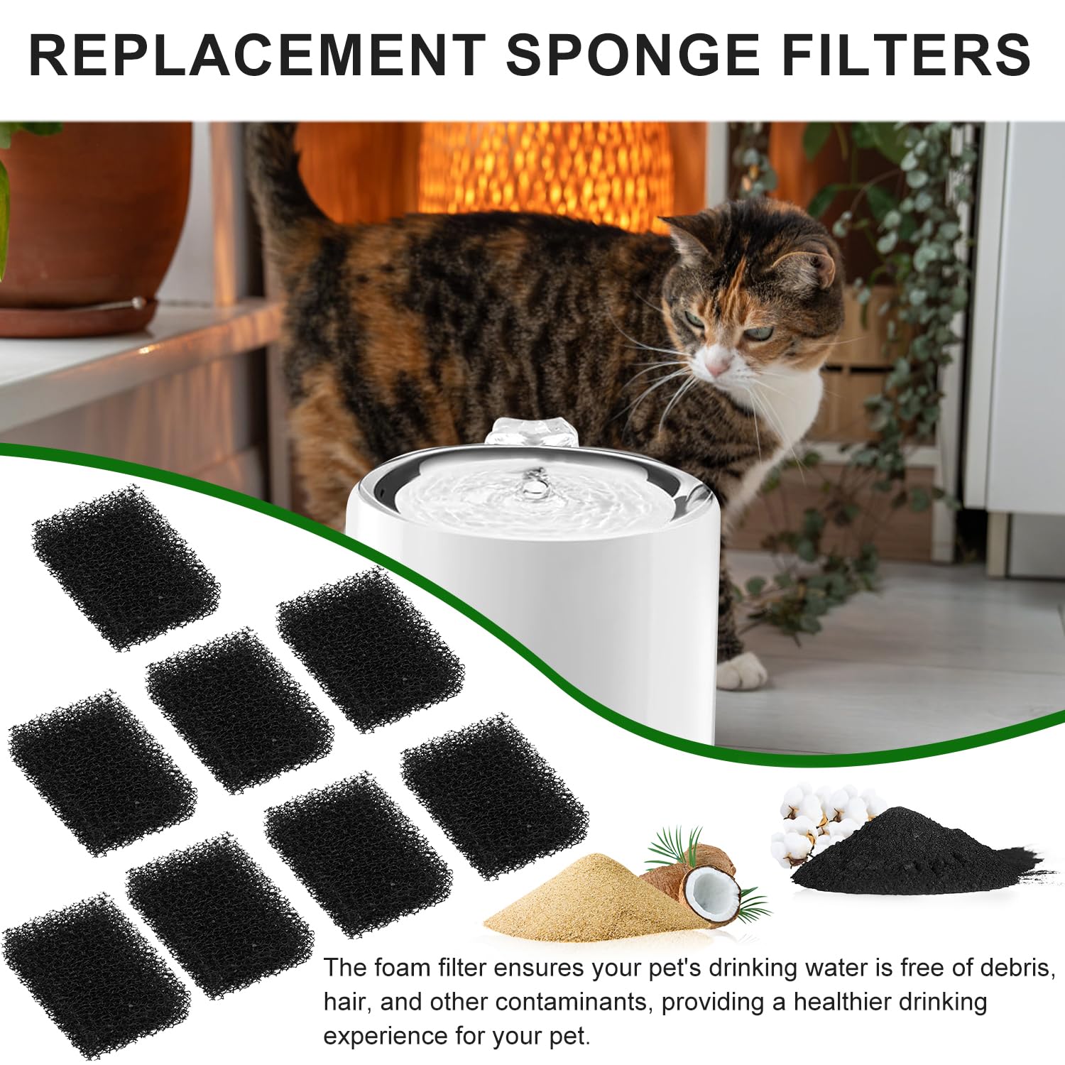 20 Pezzi Filtri di Ricambio per Fontanelle per Animali Domestici, Filtro Acqua per Gatti Filtri in Schiuma Sostituiti per PETKIT Eversweet 3 Pro/PETKIT Eversweet Solo 2/PETKIT EversweetSolo SE