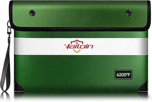 Miniatura 13 de Vailoin Bolsa de dinero ignífuga aislada de 6200℉ para dinero en efectivo con cremallera impermeable, pequeña bolsa ignífuga, bolsa de dinero a