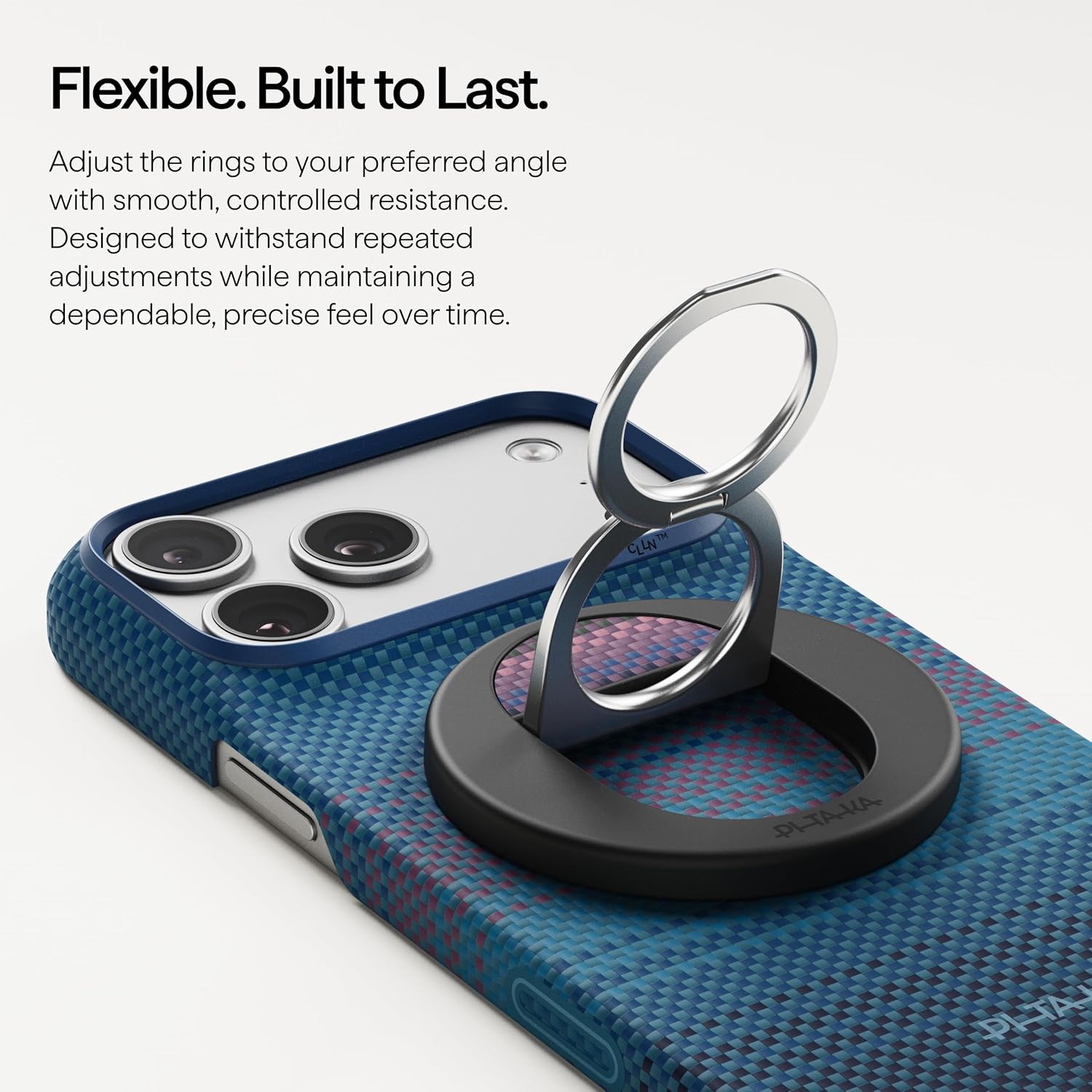 PITAKA MagSafe Phone Grip 360 Degree Rotation Magnetic Phone Ring, Midnight image 4