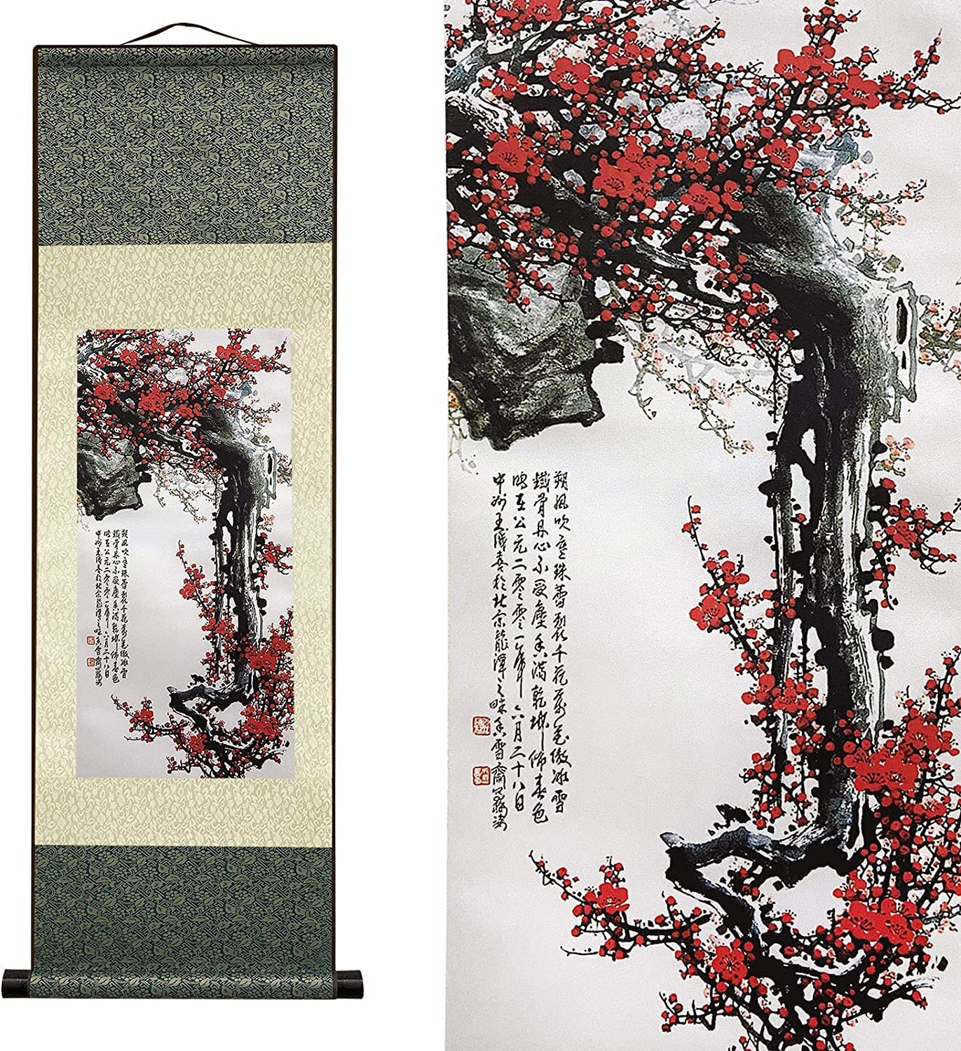 Vrfvsdasaas E2 Chinese Wall Art, Chinese Wall Art Scroll Painting,Landscape Paintings Hanging Silk(E2)