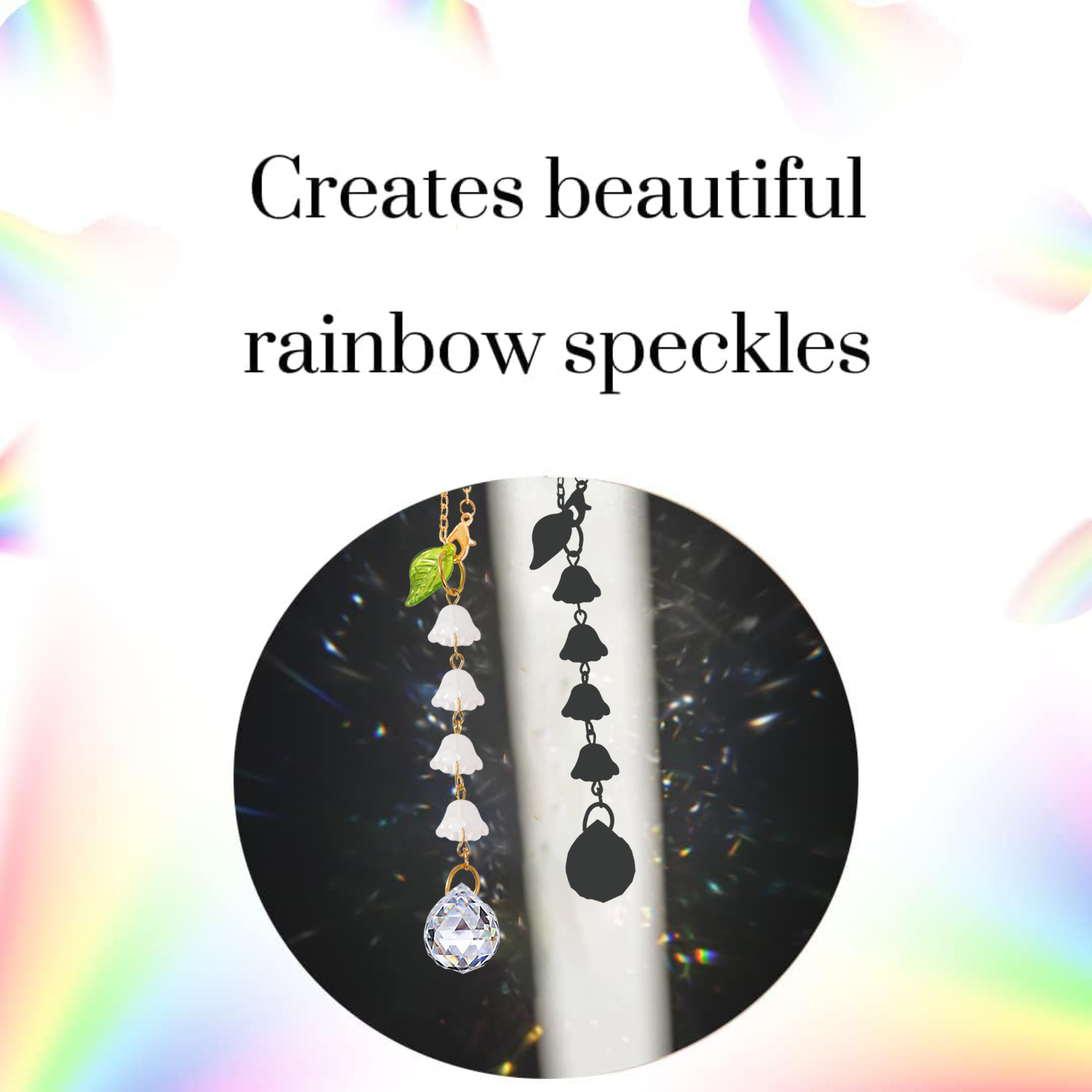 Sun Catcher Car Accessories Hanging Glass Lily of The Valley Rear