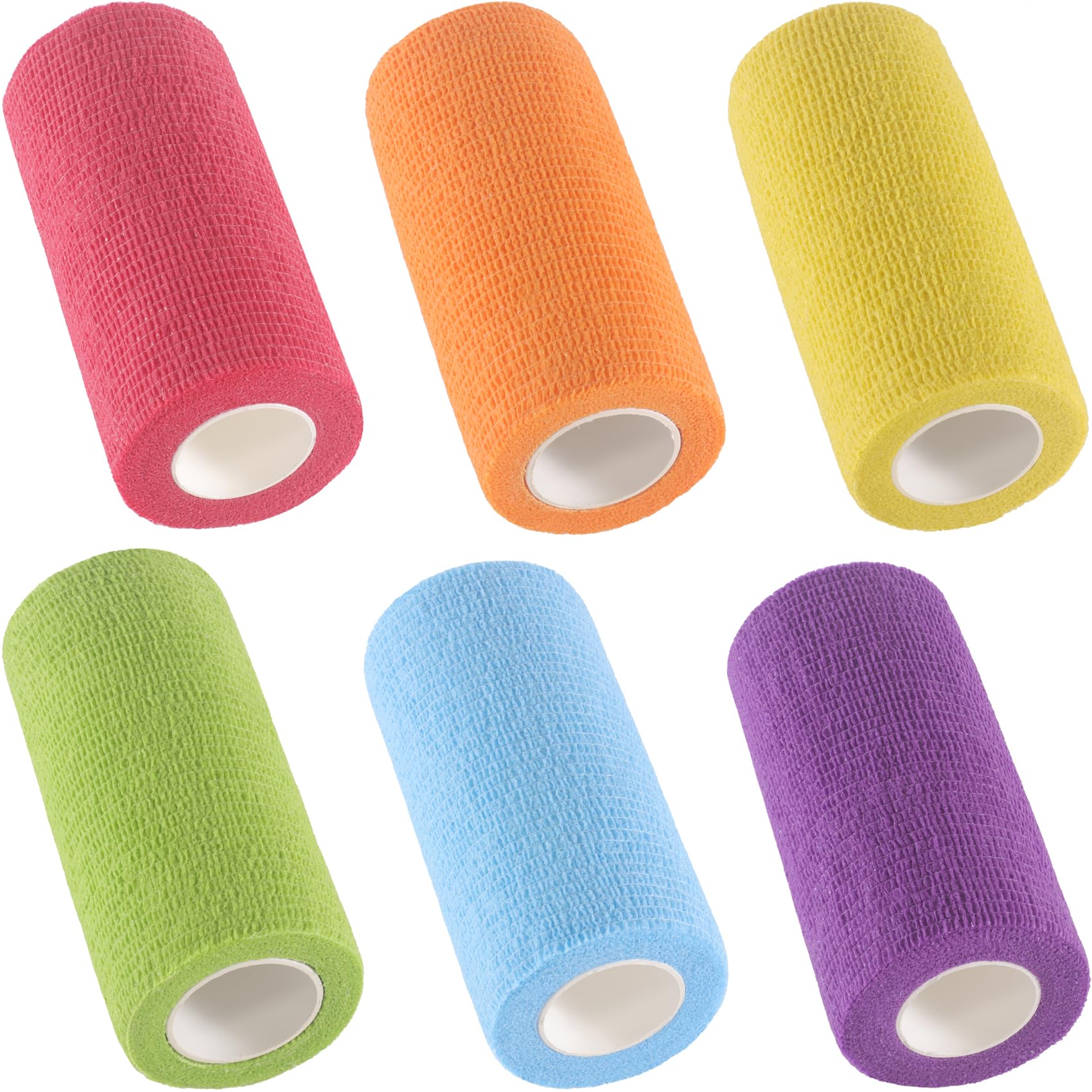 6 Pack Sport Elastic Bandage 4 Inch x 5 yd Multi Color