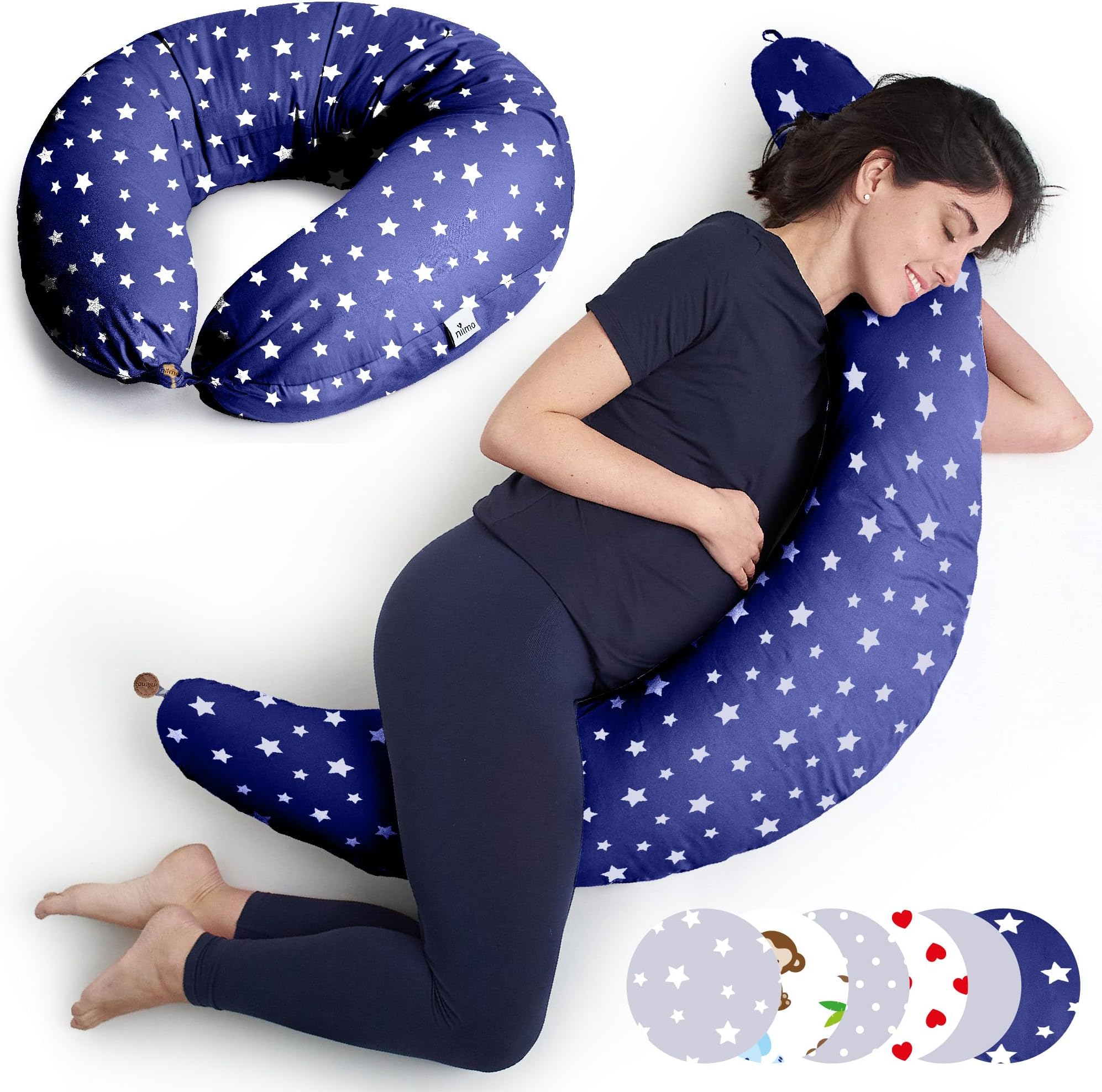 dreamgenii Pregnancy Support and Feeding Pillow White Cotton Jersey