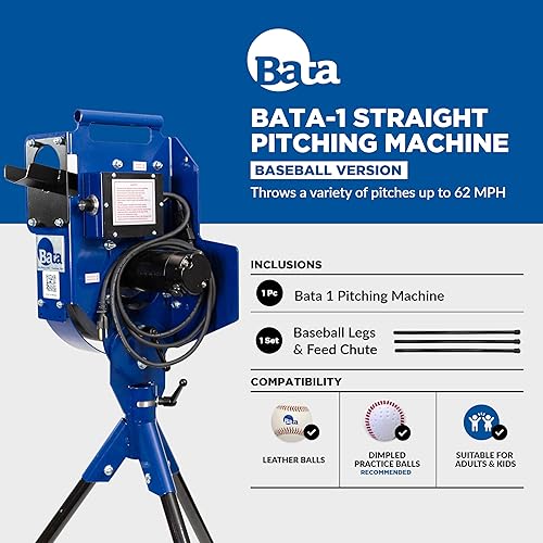 Miniatura 2 de BATA Baseball Wheel Pitching Machine, Youth and Adult Automatic Pitch Machine for Baseballs, Practice Training Equipment