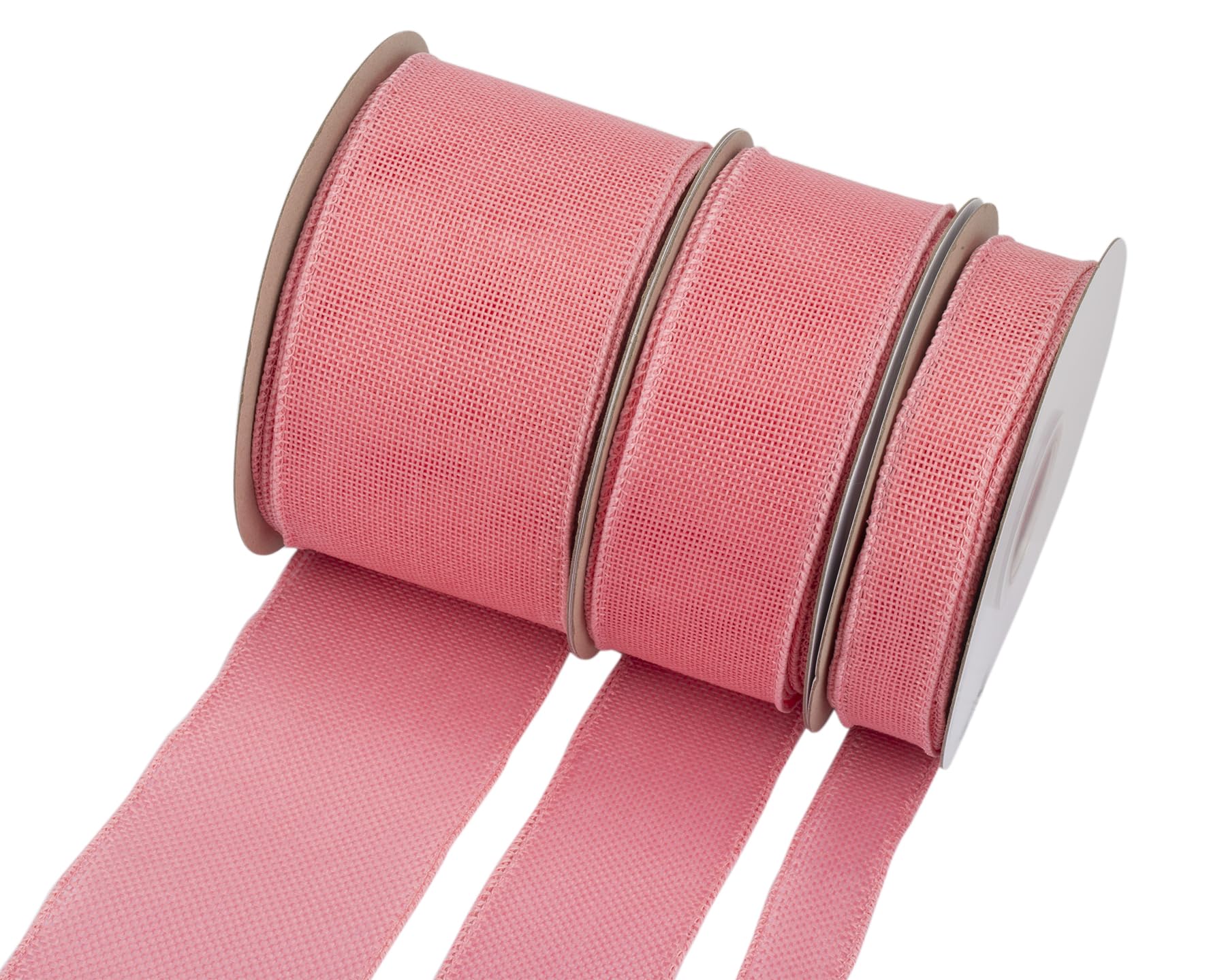 Ribbonitlux Pink Burlap Wired Ribbon, 75mm x 18 Meters, Wired Edge Burlap Ribbon for Gift Wrapping, Big Bow, Wreath, and Christmas Tree Decoration - Image 3